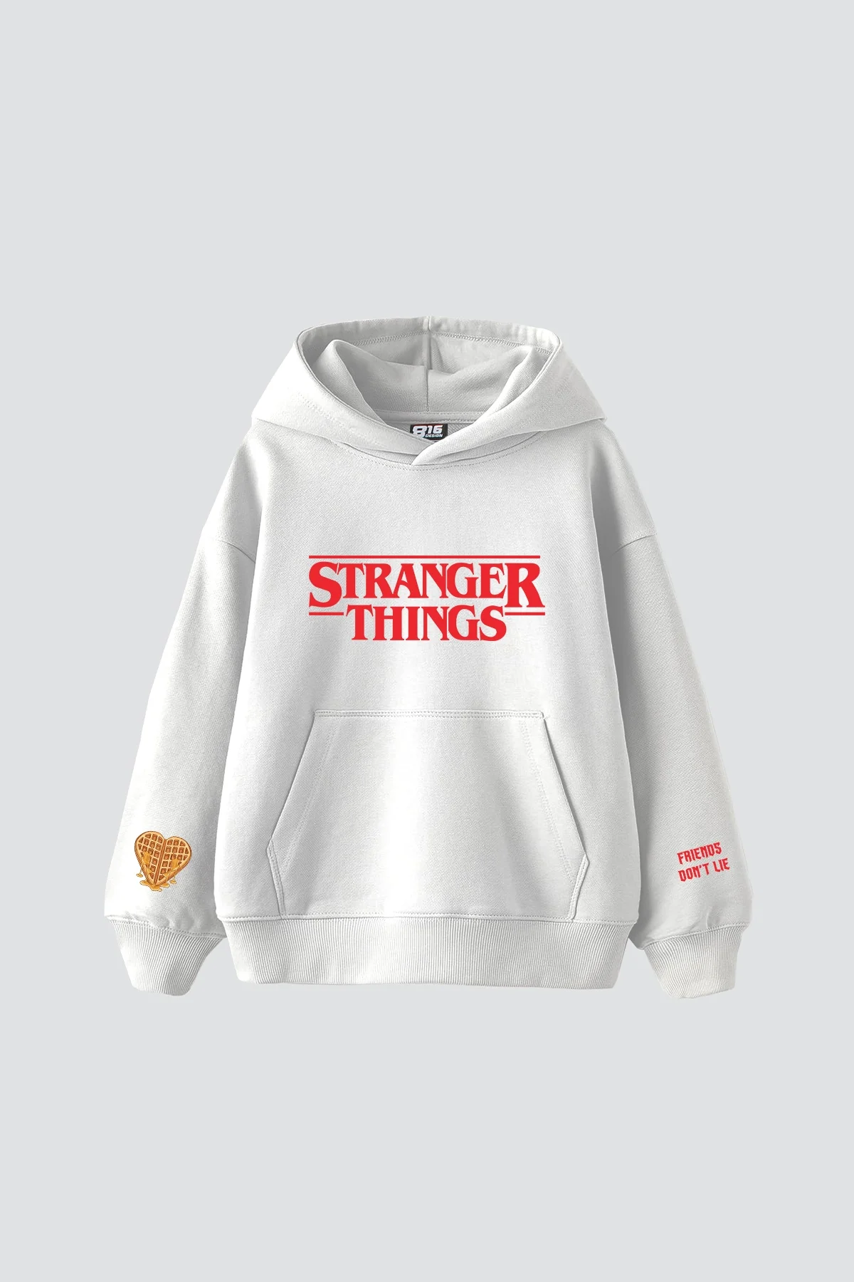 Friends Dont Lie Baskılı Oversize Unisex Beyaz Hoodie