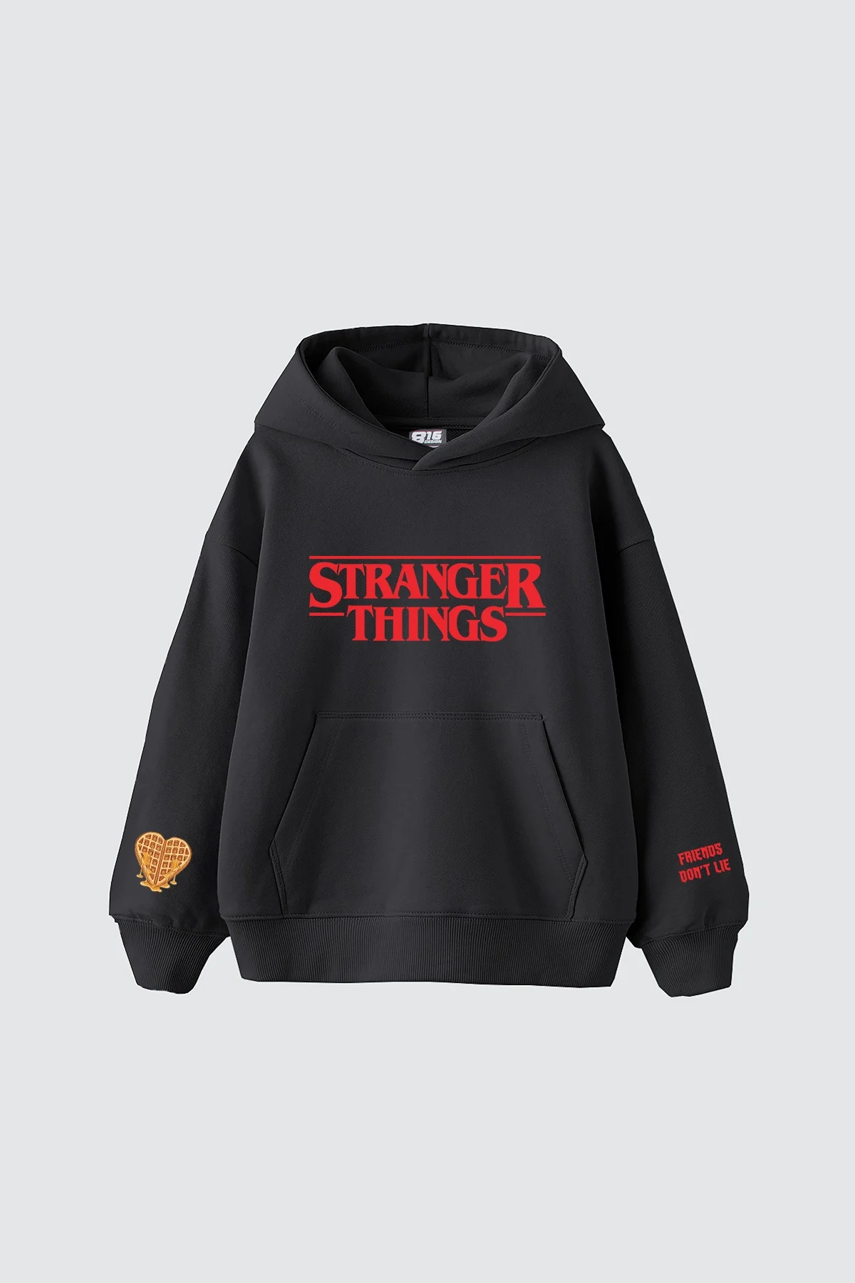 Friends Dont Lie Baskılı Oversize Unisex Füme Hoodie