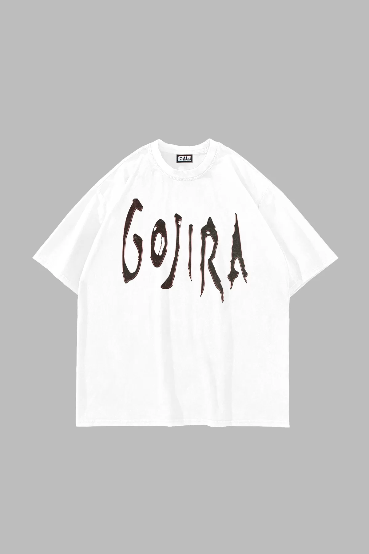 Gojira Baskılı Oversize Unisex Beyaz Tshirt