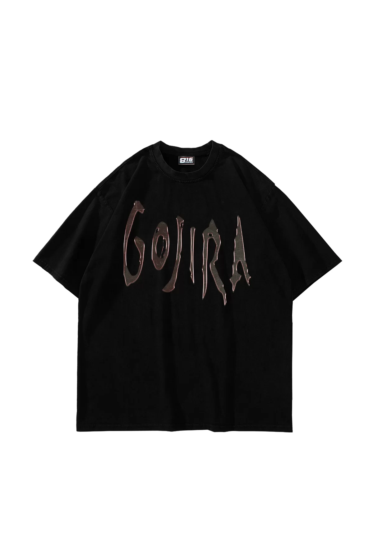 Gojira Baskılı Oversize Unisex Siyah Tshirt