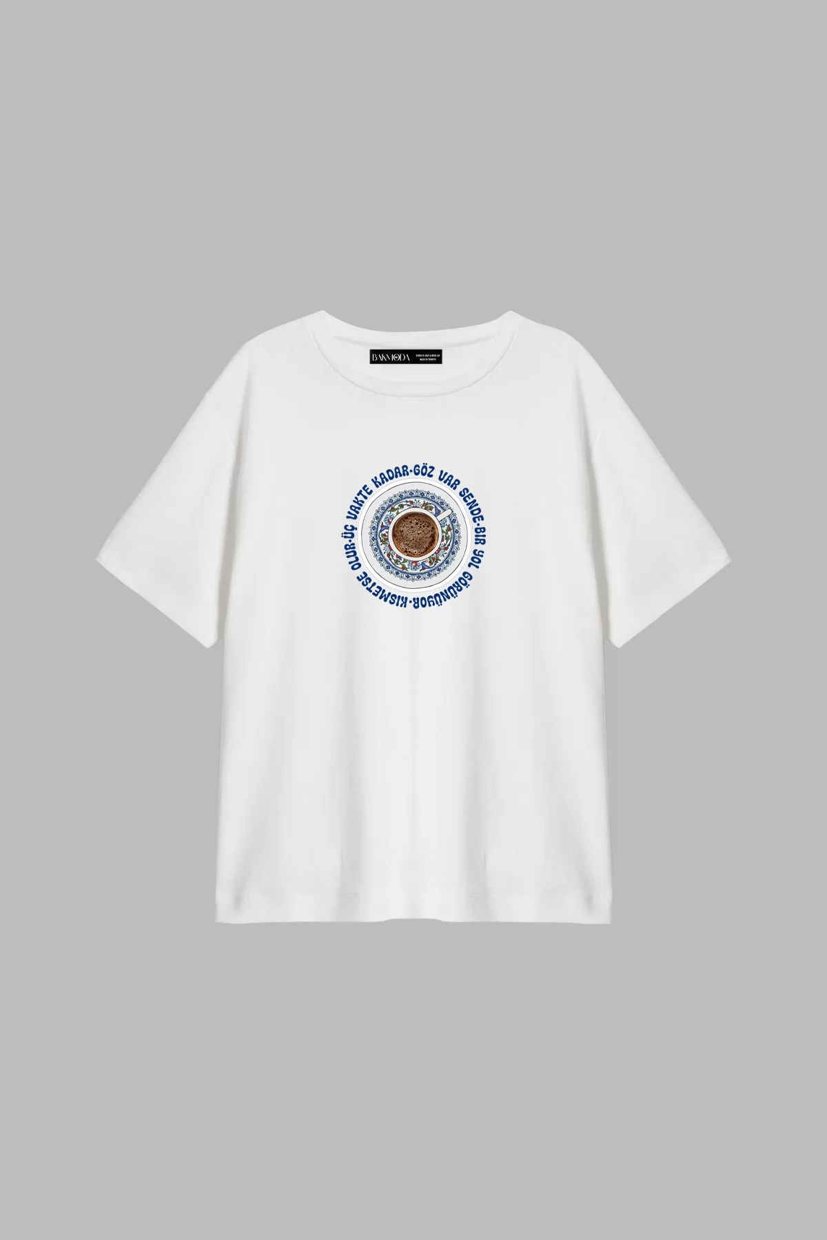 Göz Var Sende Baskılı Relaxed Fit Beyaz Kadın Tshirt