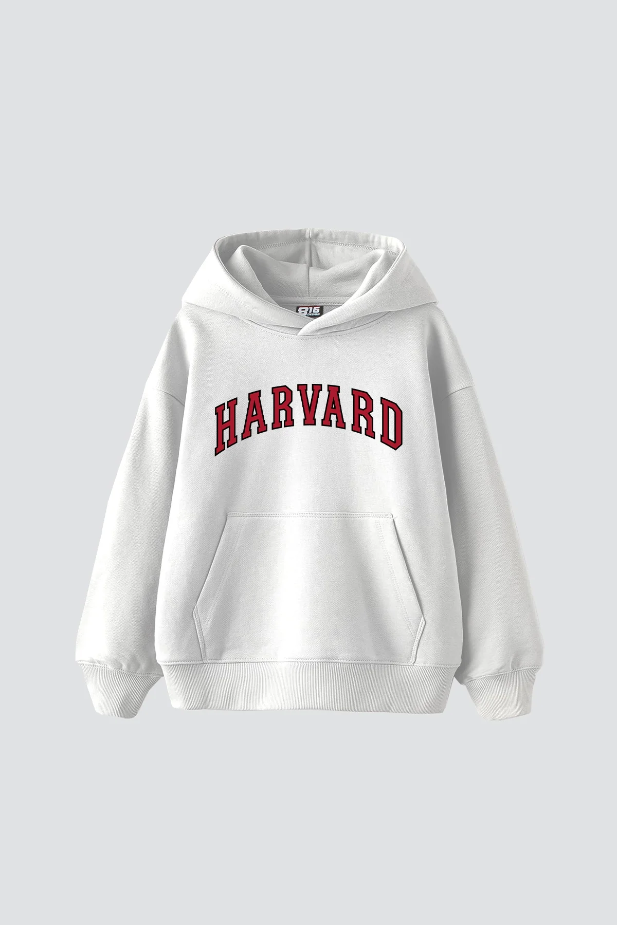 Harvard V2 Baskılı Oversize Unisex Beyaz Hoodie