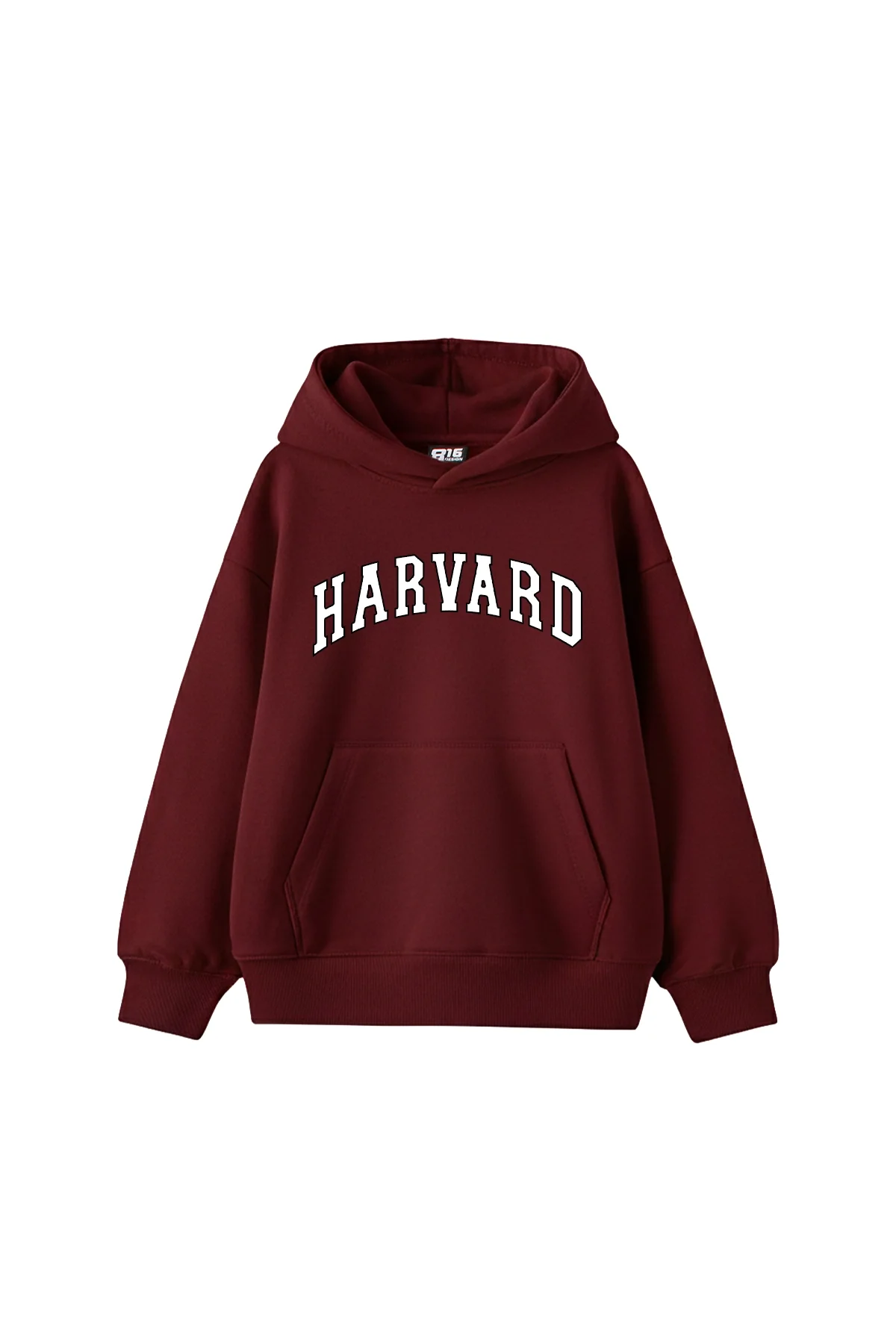 Harvard V2 Baskılı Oversize Unisex Bordo Hoodie