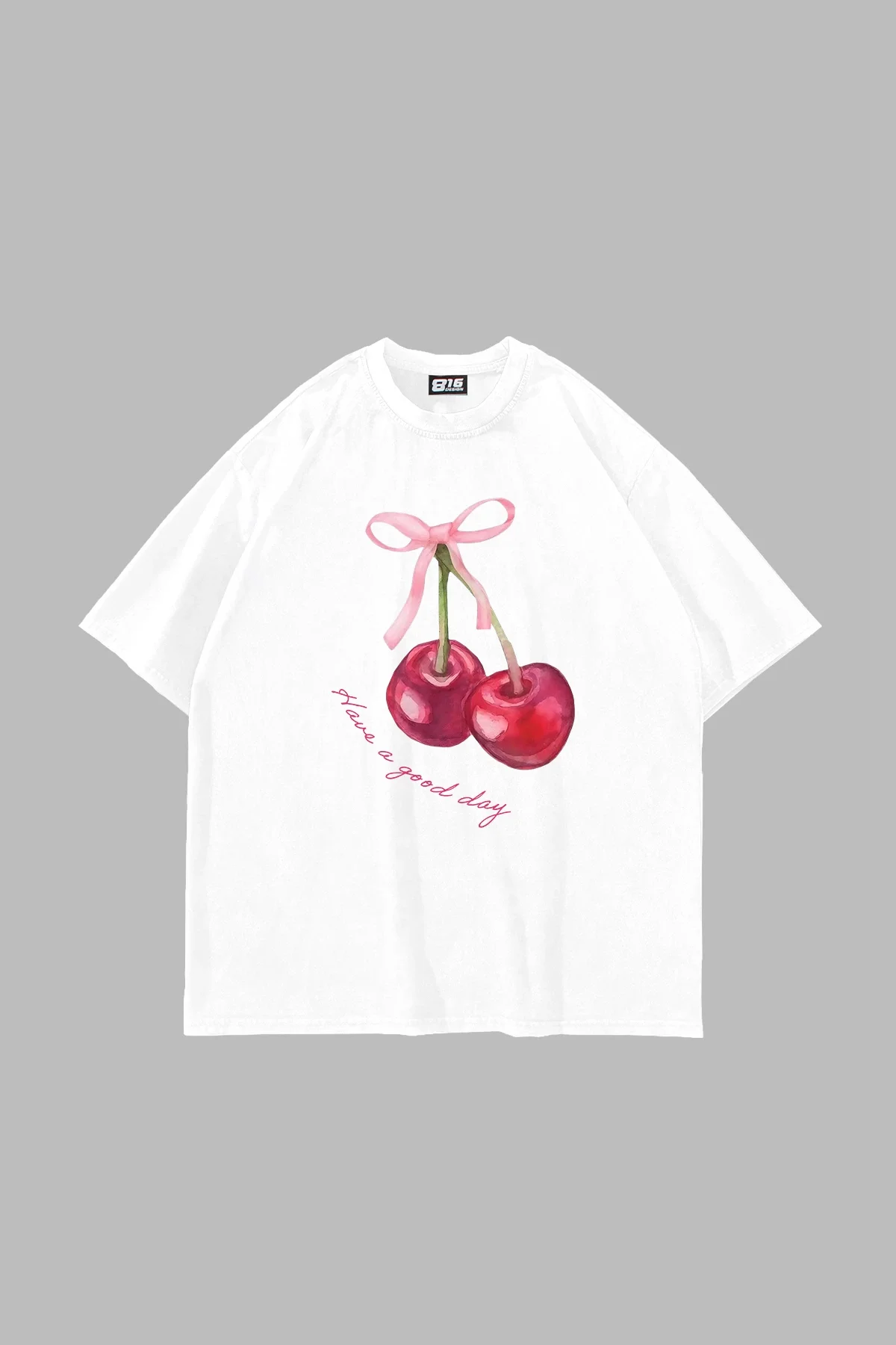 Have a Good Day Baskılı Oversize Unisex Beyaz Tshirt