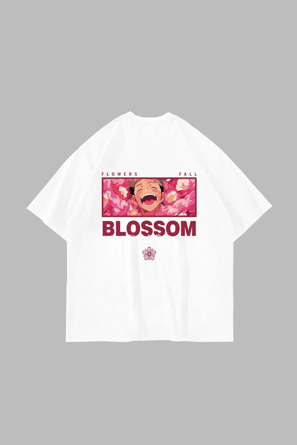 Japanese Anime Baskılı Oversize Unisex Beyaz Tshirt