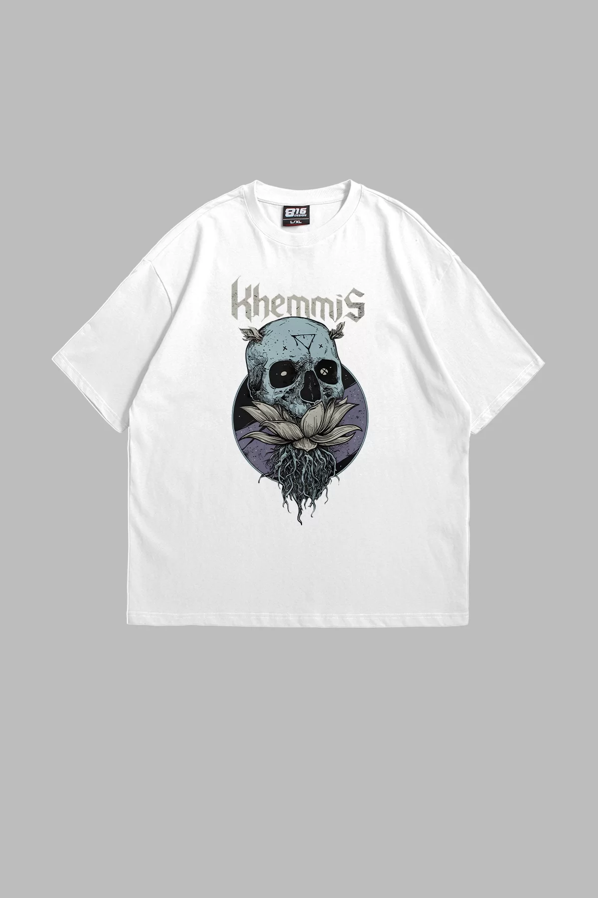 Khemmis Baskılı Oversize Unisex Beyaz Tshirt