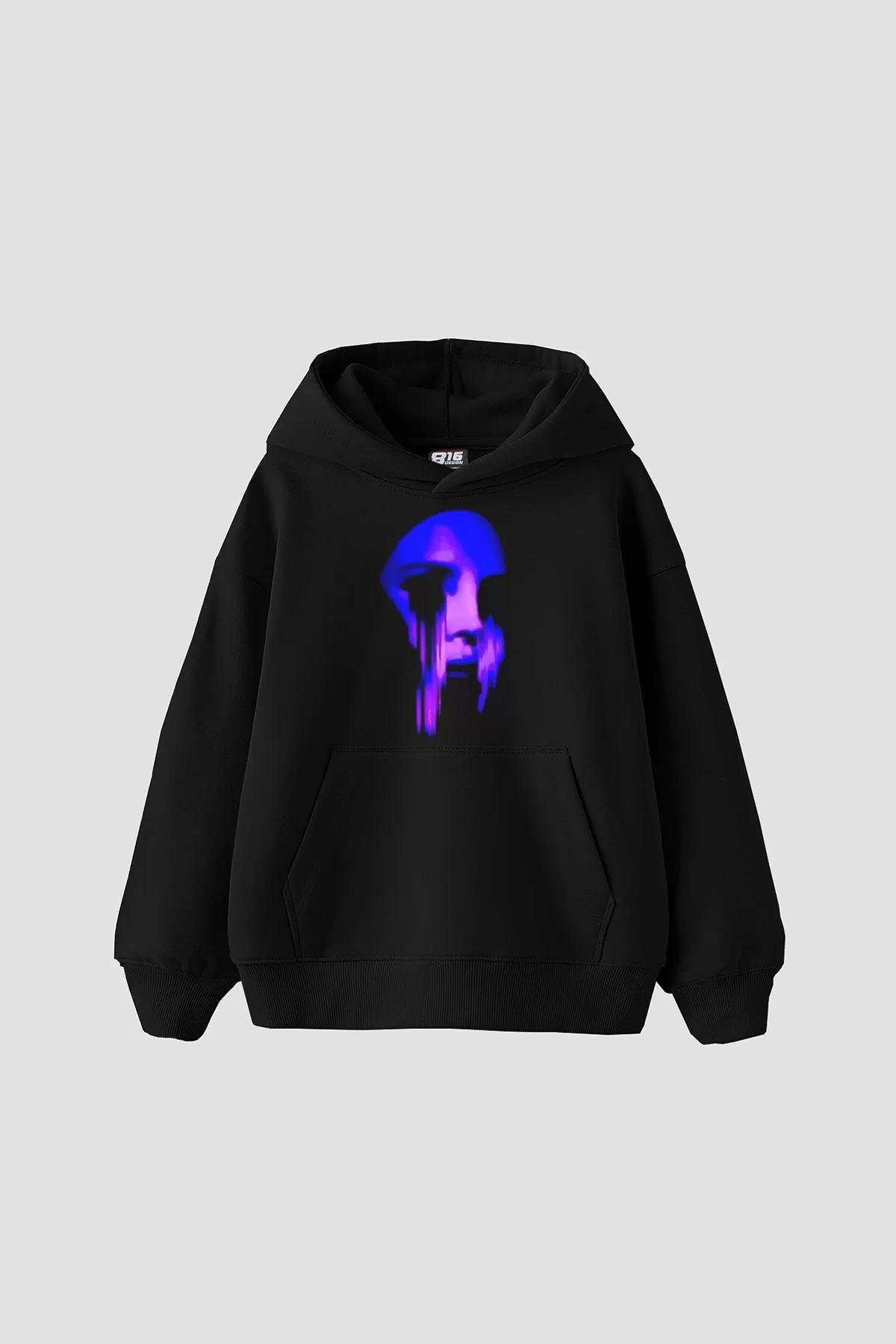 Lana Baskılı Oversize Unisex Siyah Hoodie