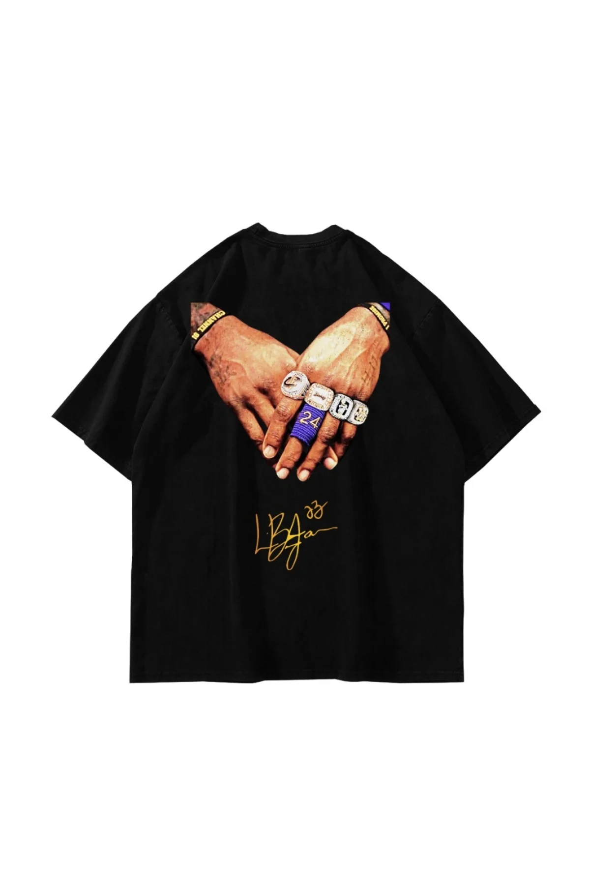 Lebron James Baskılı Oversize Unisex Siyah Tshirt