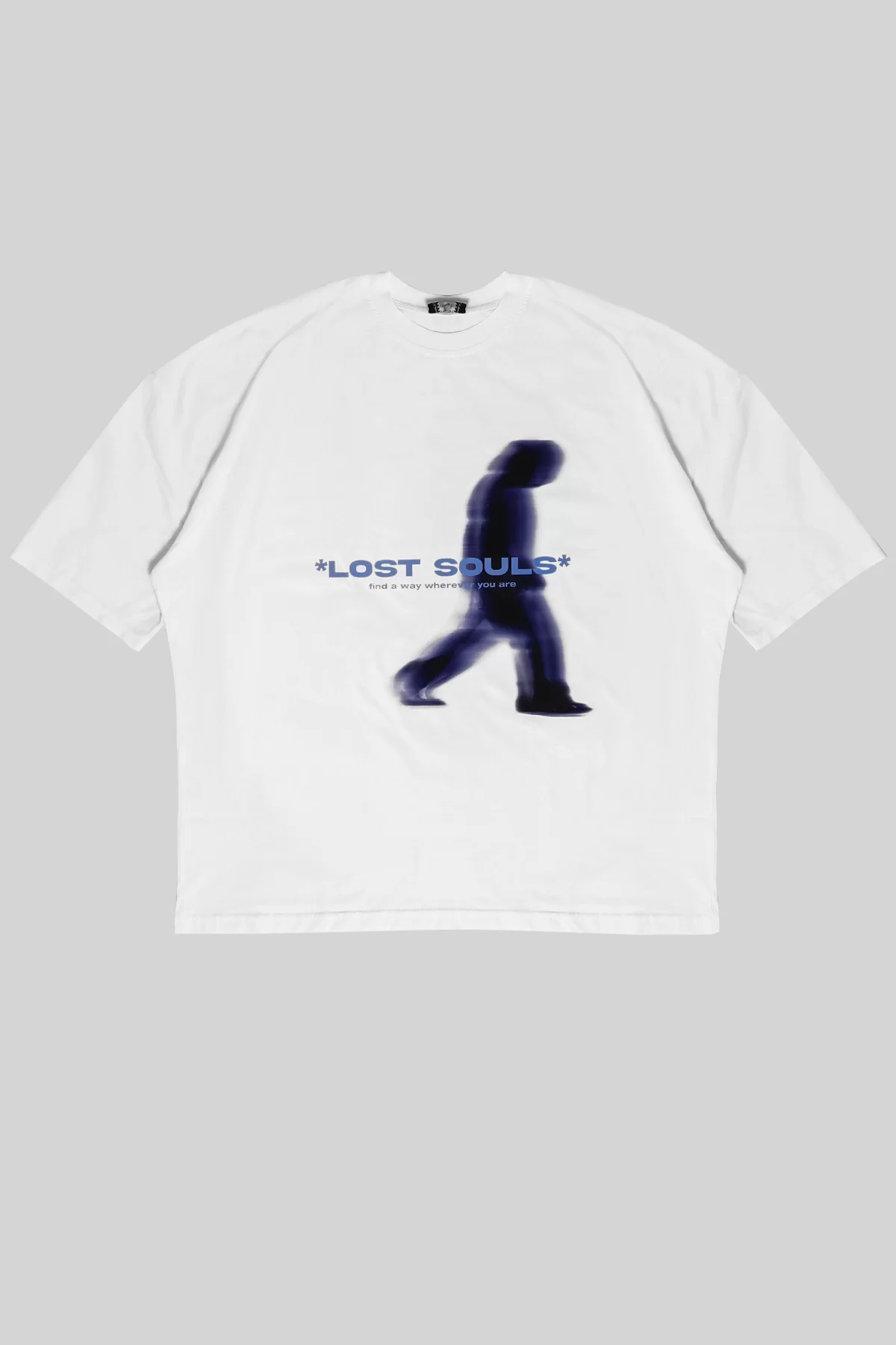 Lost Souls Baskılı Beyaz Unisex Oversize Tshirt