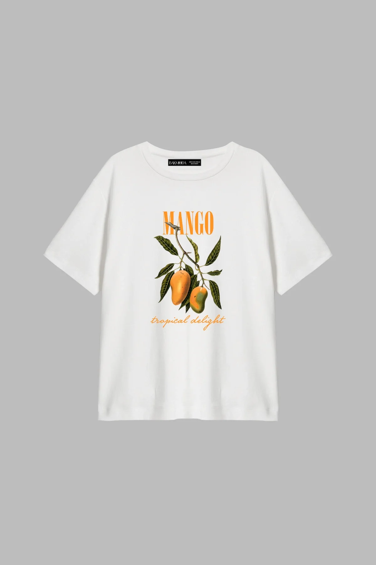Mango Tropical Delight Baskılı Relaxed Fit Beyaz Kadın Tshirt