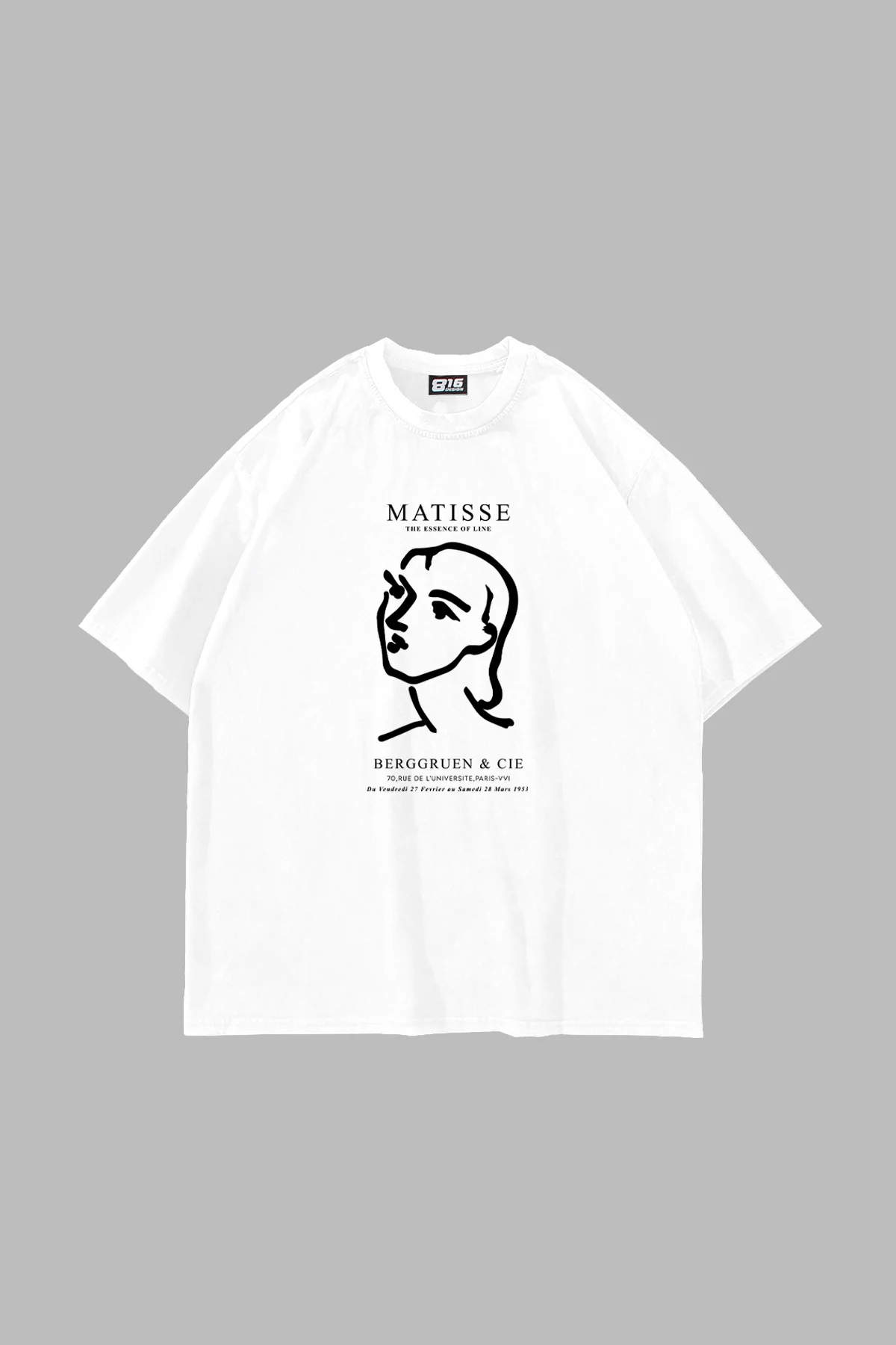 Matisse Baskılı Oversize Unisex Beyaz Tshirt