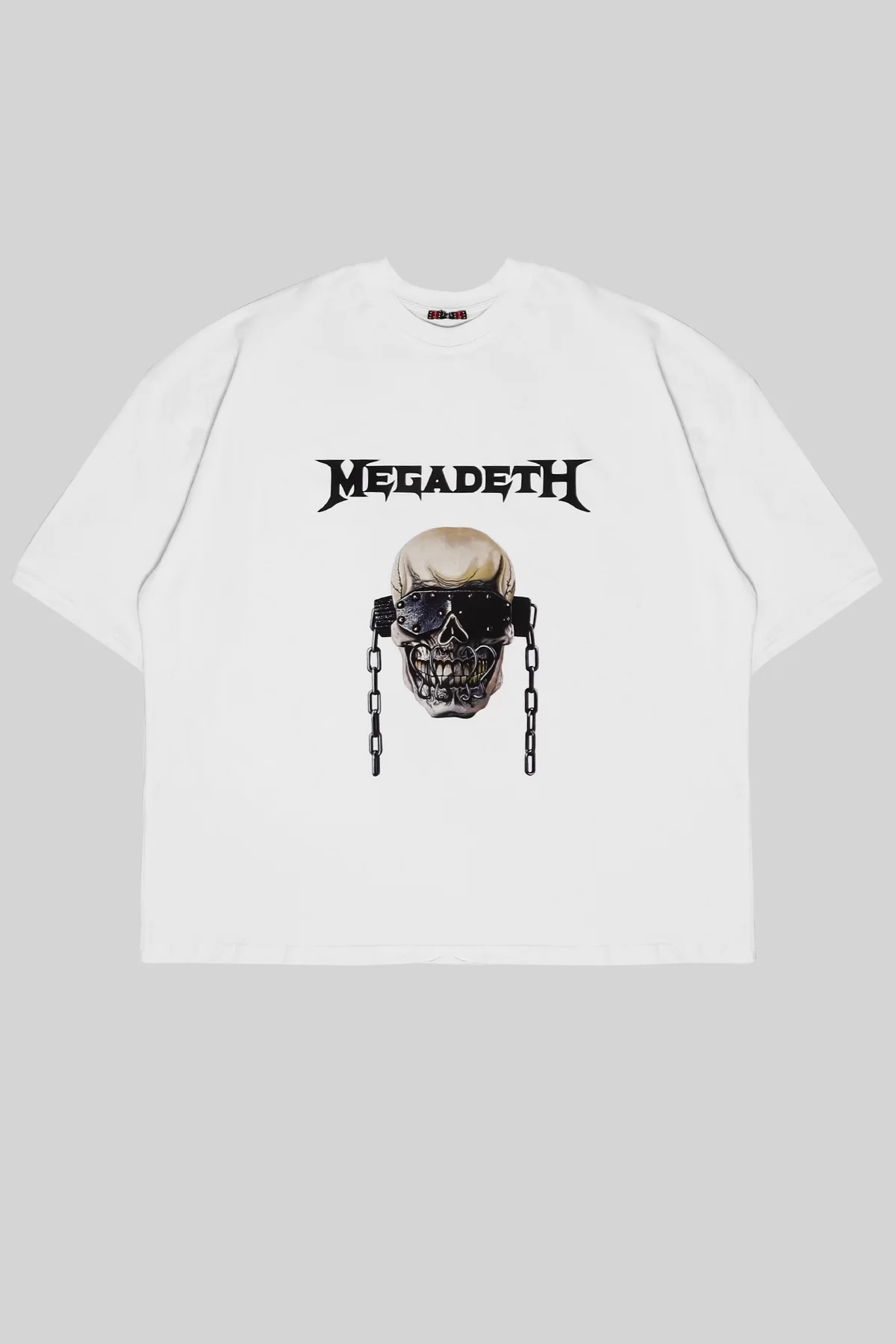 Megadeth Baskılı Beyaz Unisex Oversize Tshirt