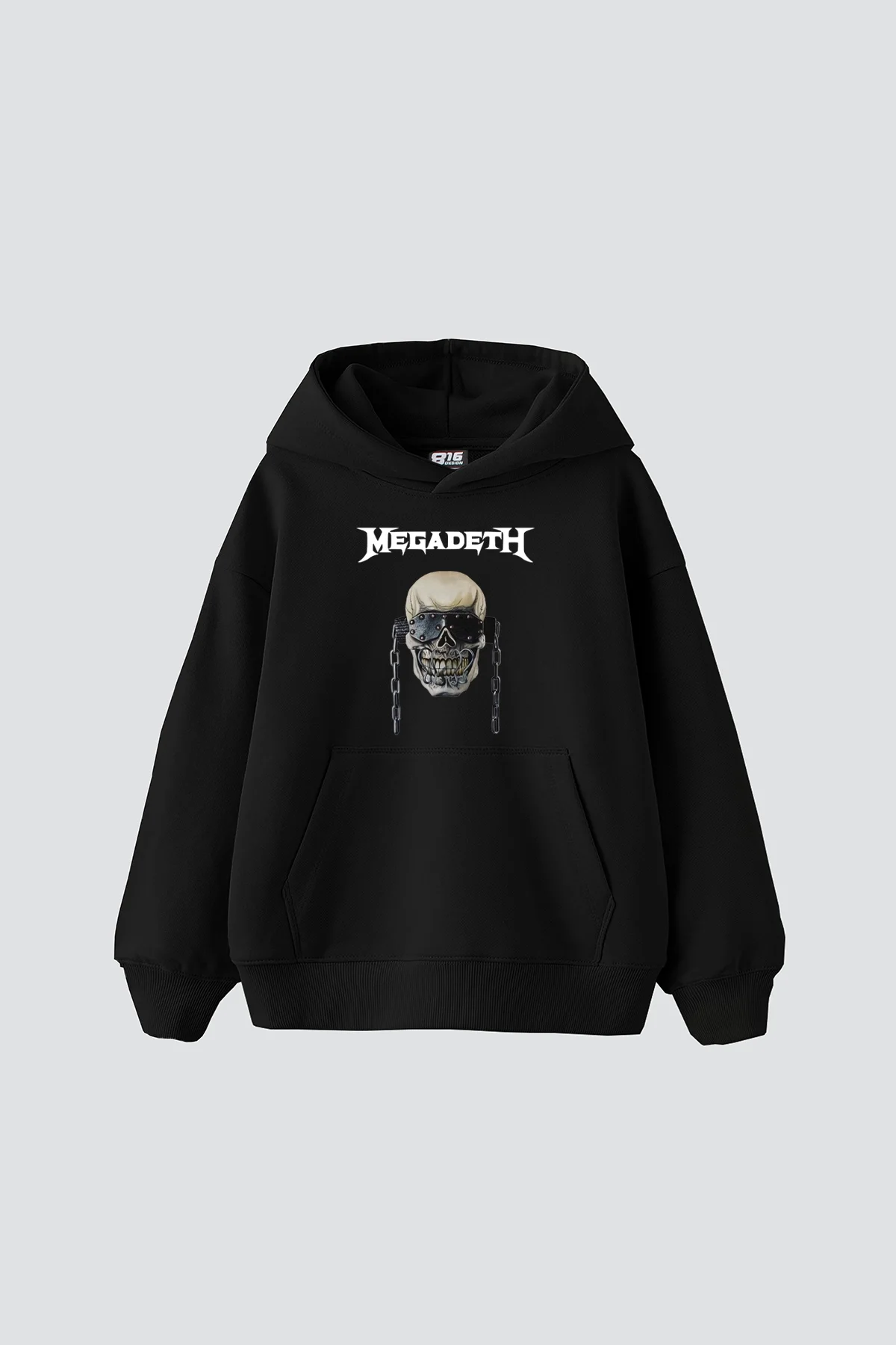 Megadeth Baskılı Oversize Unisex Siyah Hoodie