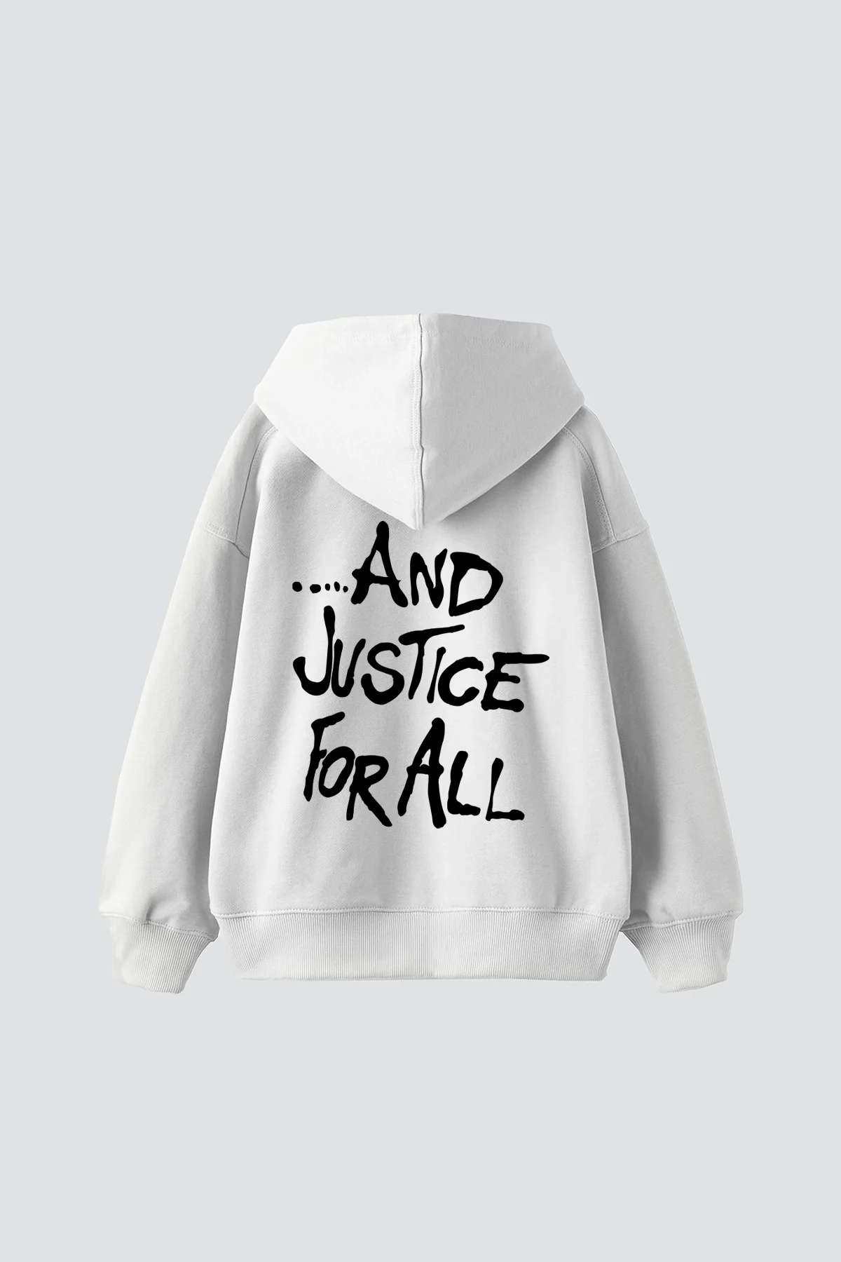 Metallica And Justice For All Baskılı Oversize Unisex Beyaz Hoodie