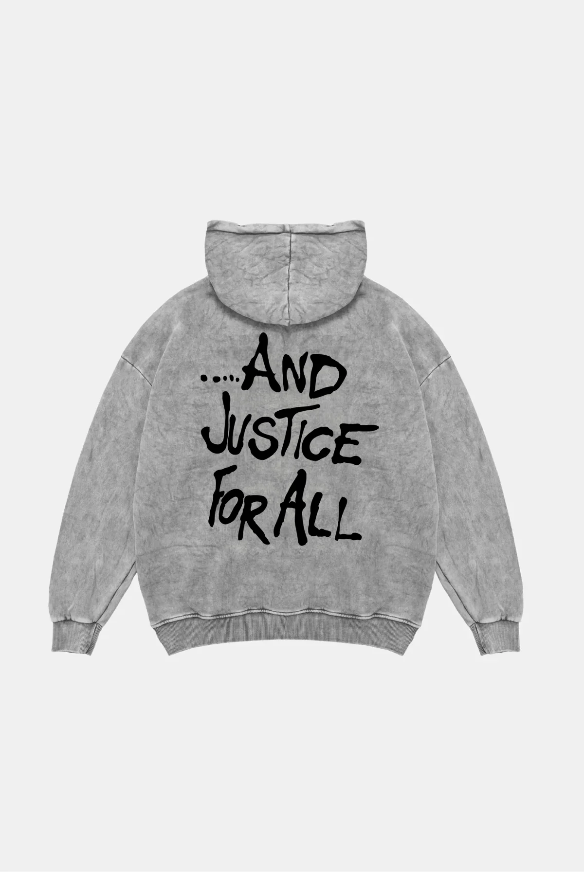 Metallica And Justice For All Oversize Unisex Yıkamalı Beyaz Hoodie