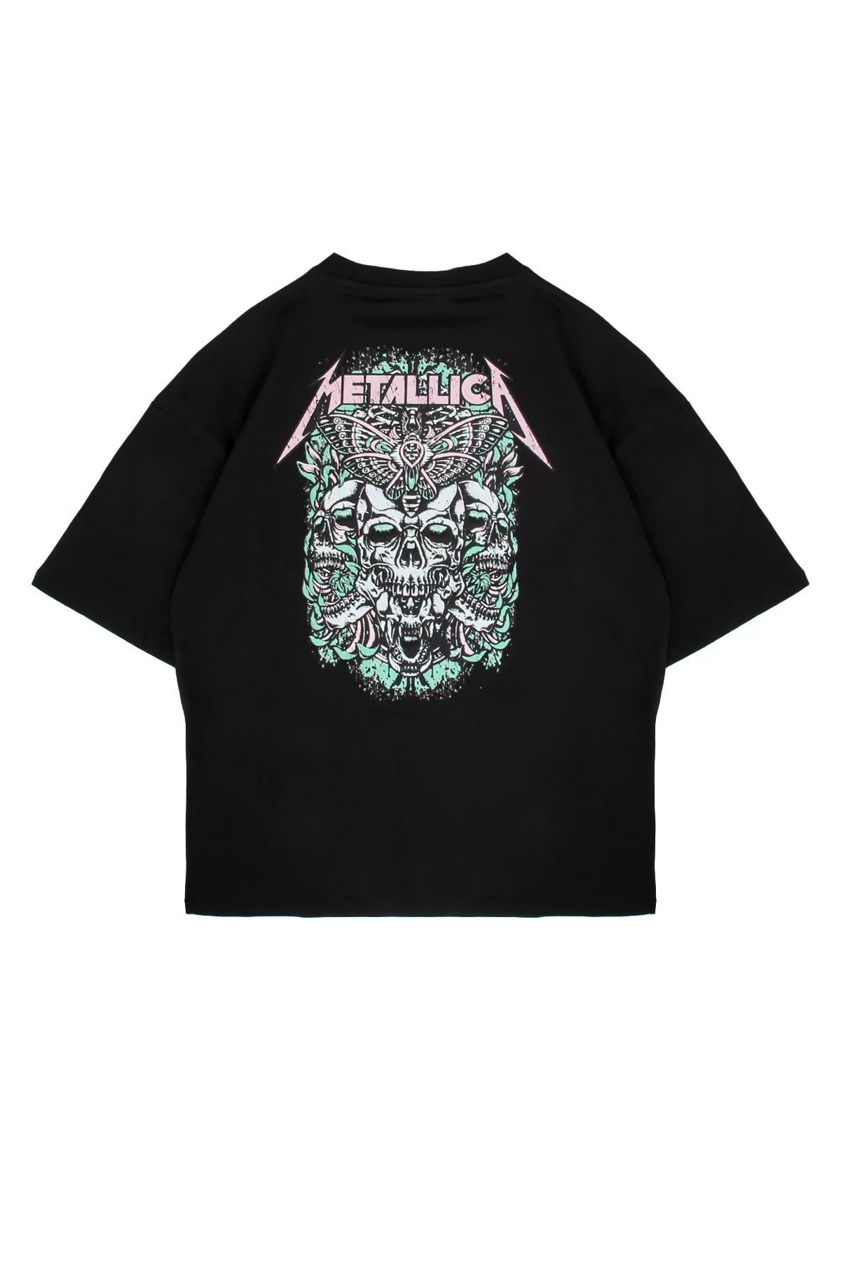 Metallica Dead Fly Baskılı Siyah Oversize Unisex Tshirt
