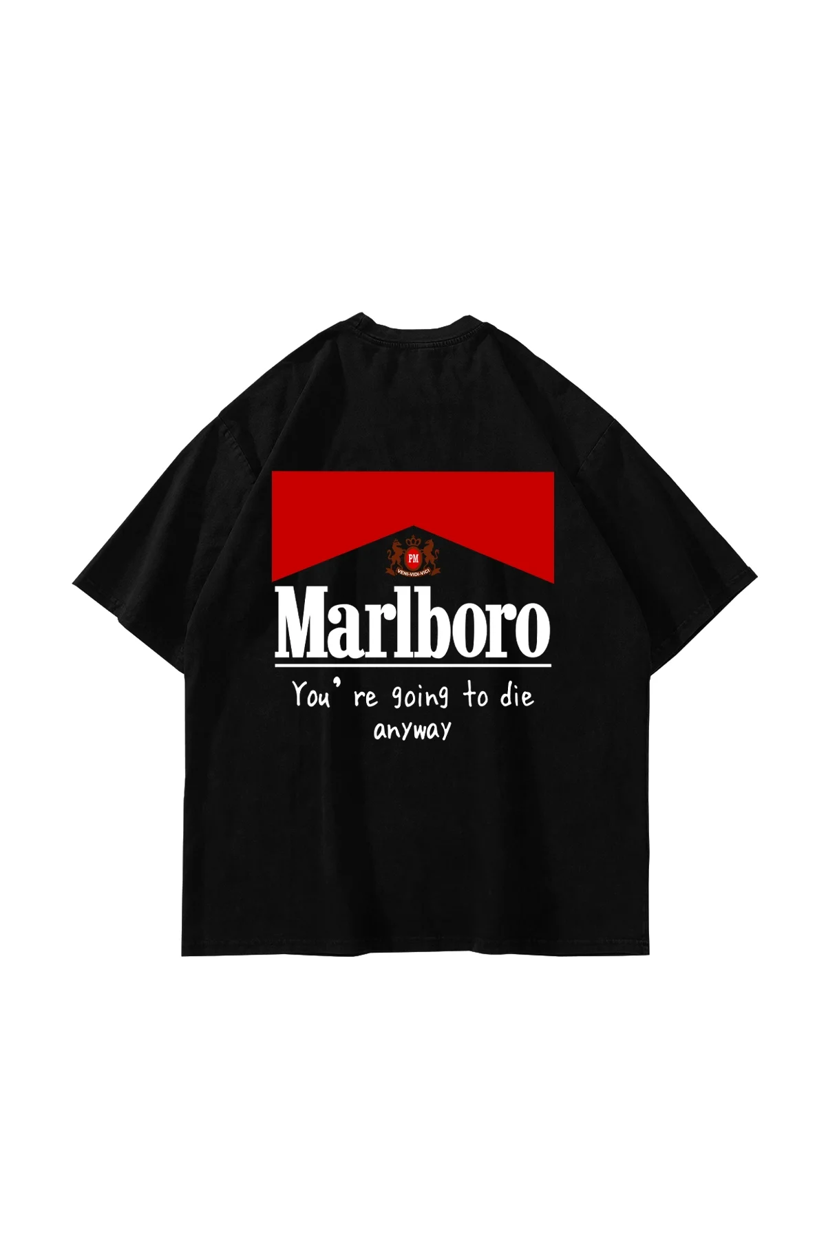 MRL. Baskılı Oversize Unisex Siyah Tshirt