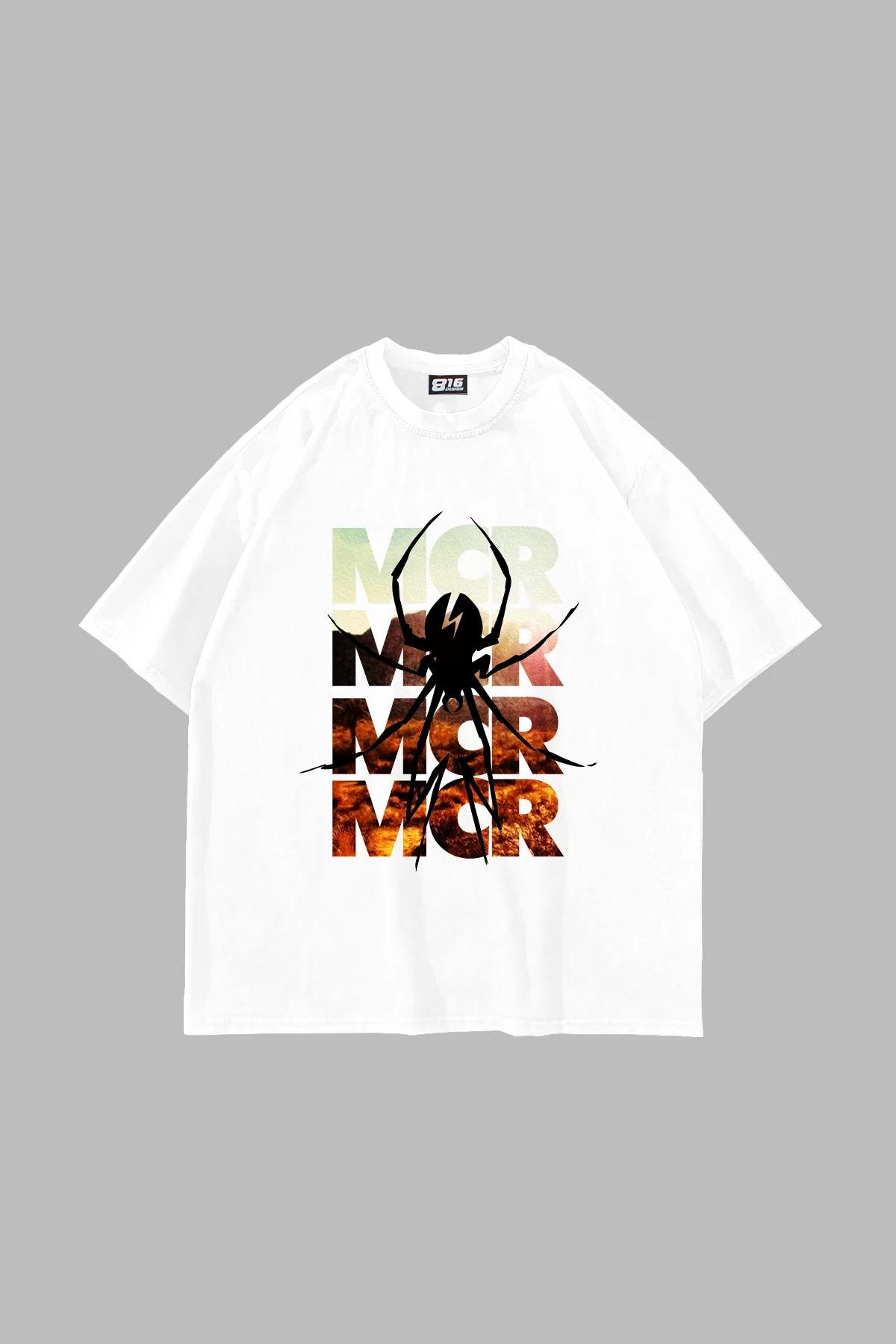 My Chemical Romance Baskılı Oversize Unisex Beyaz Tshirt