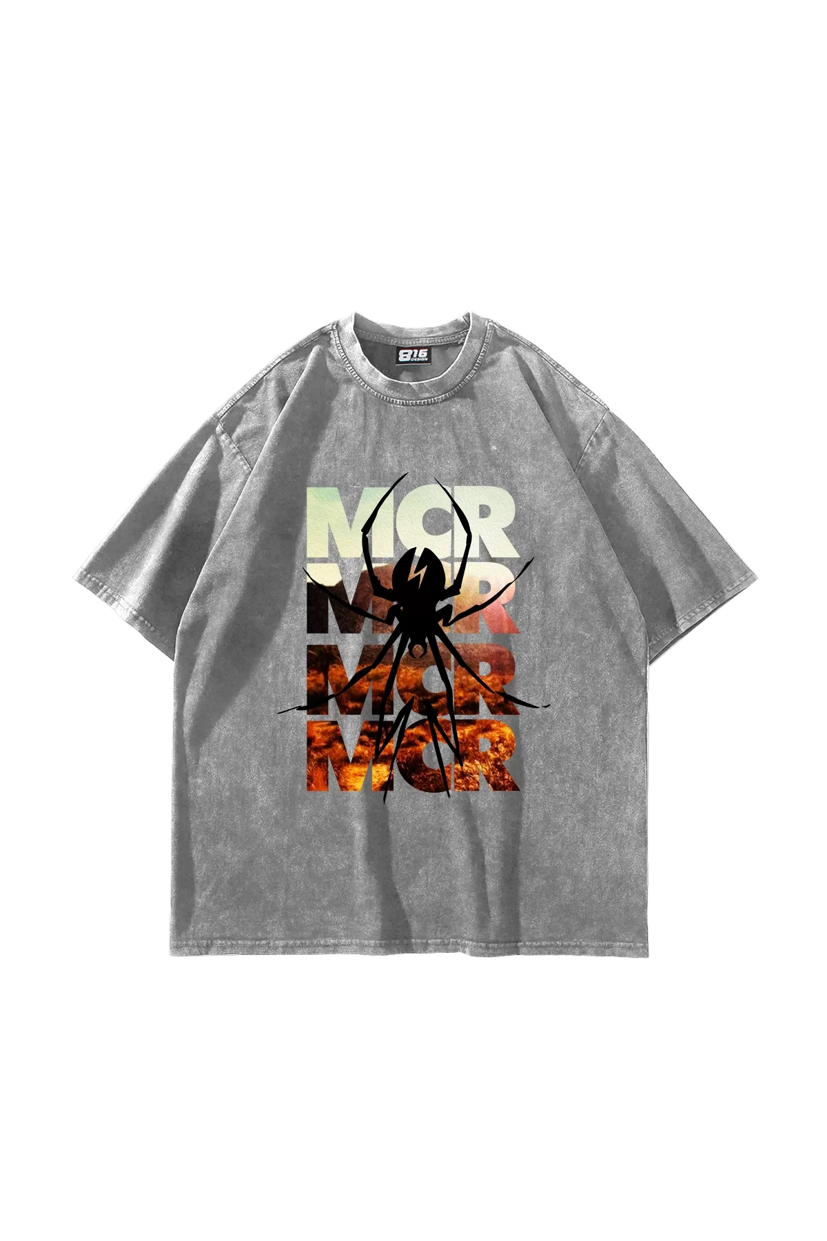 My Chemical Romance Baskılı Oversize Unisex Yıkamalı Beyaz Tshirt