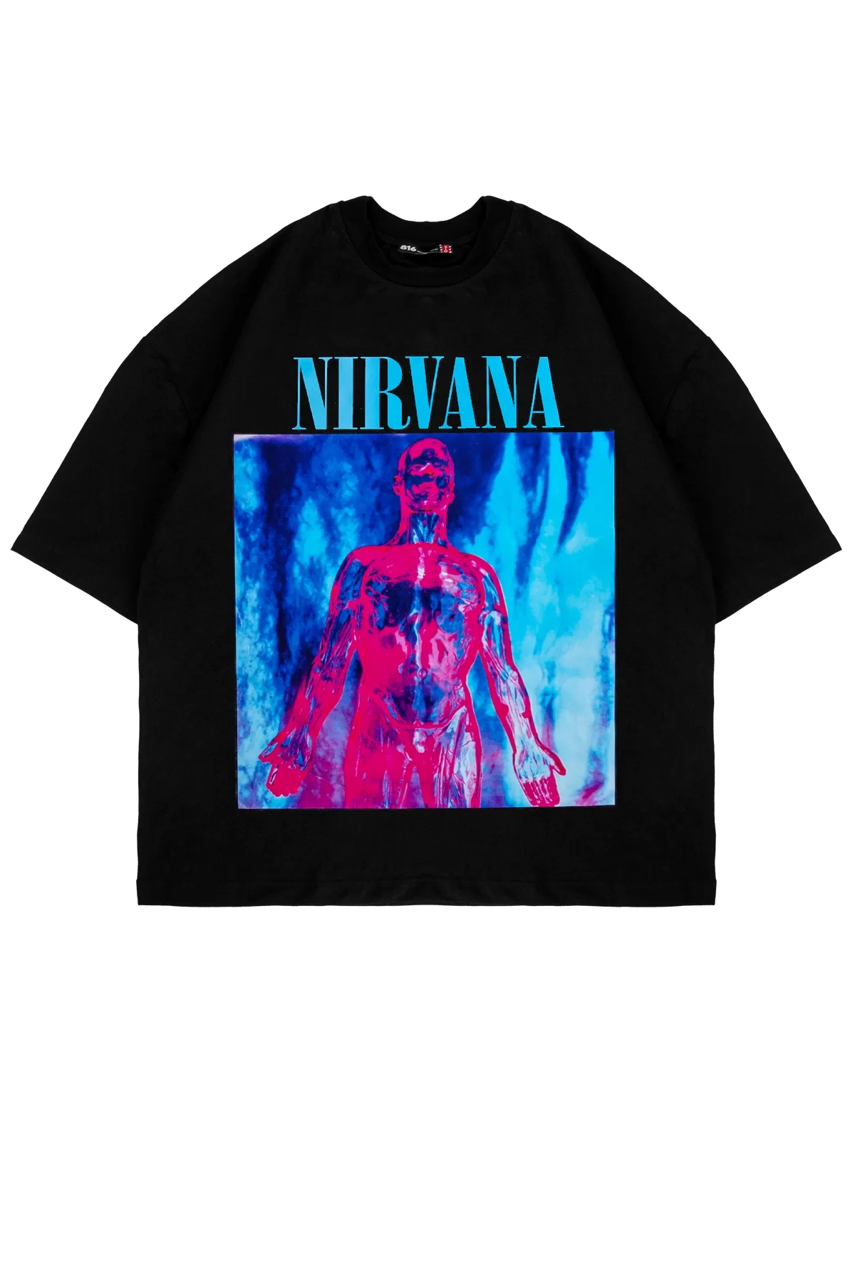 Nirvana Sliver Baskılı Siyah Oversize Unisex Tshirt
