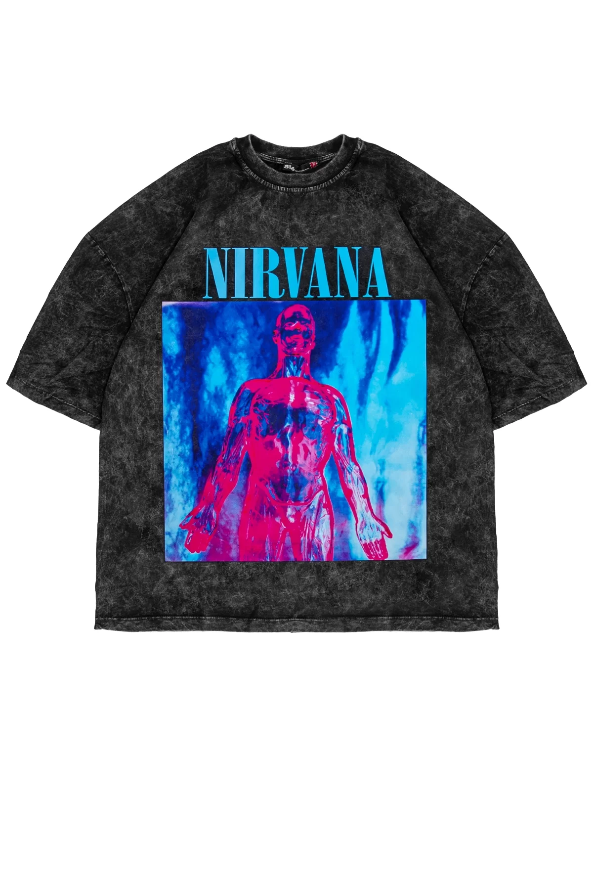 Nirvana Sliver Baskılı Yıkamalı Oversize Unisex Tshirt