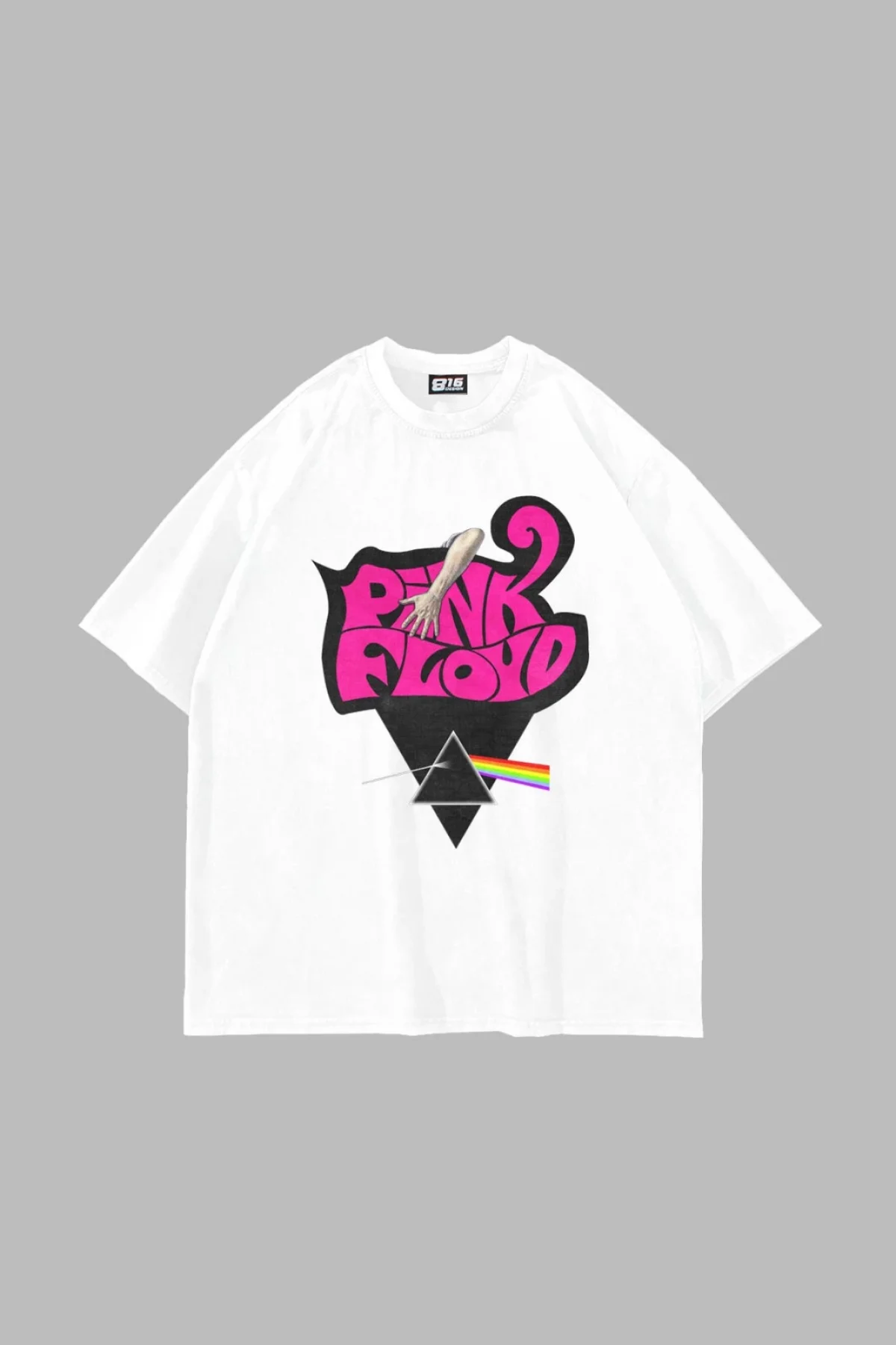 Pink Floyd Baskılı Oversize Unisex Beyaz Tshirt