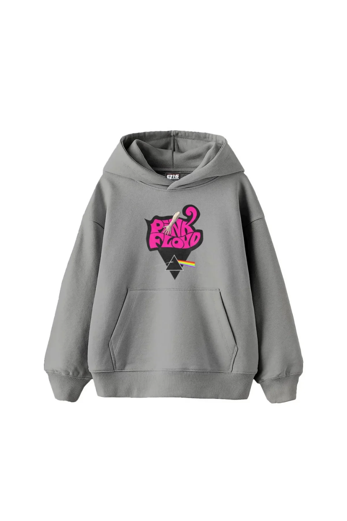 Pink Floyd Baskılı Oversize Unisex Gri Hoodie