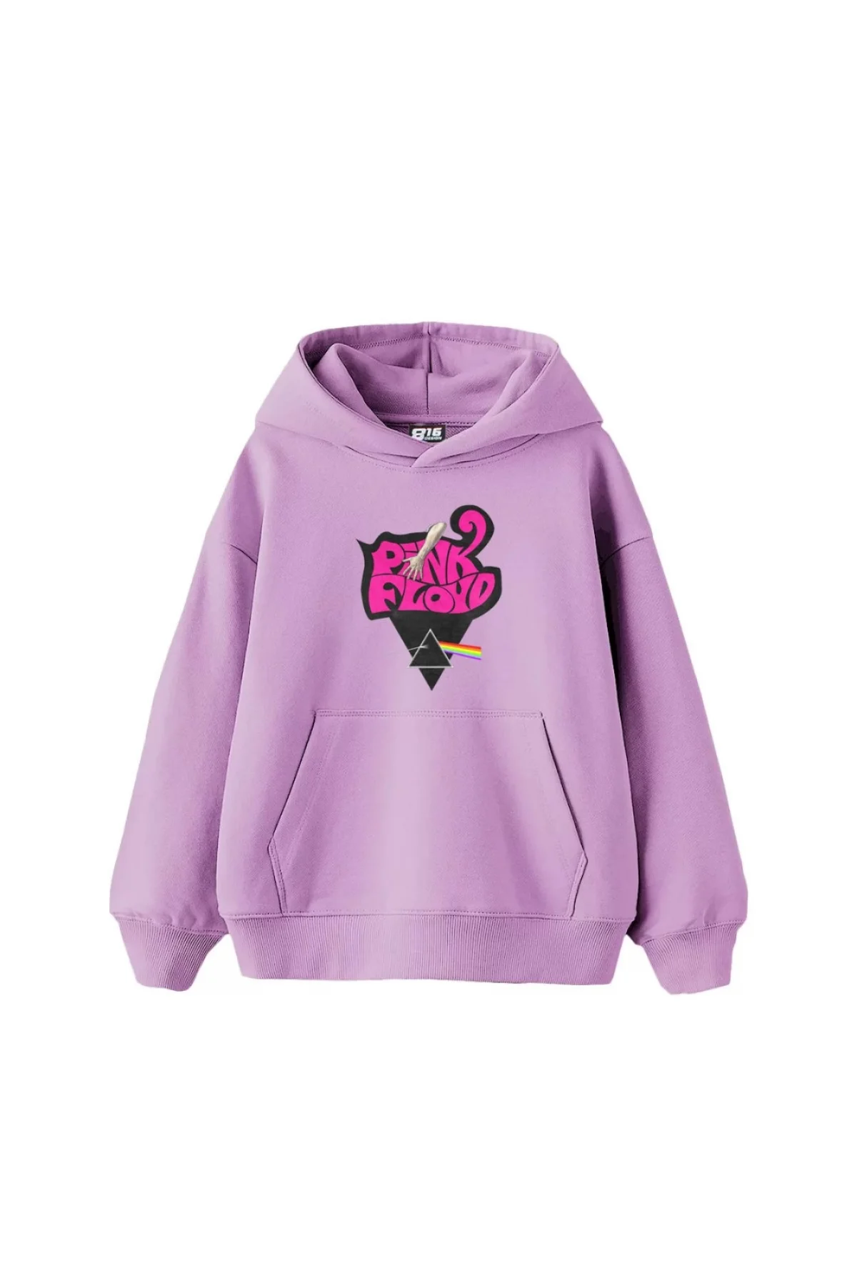 Pink Floyd Baskılı Oversize Unisex Mor Hoodie