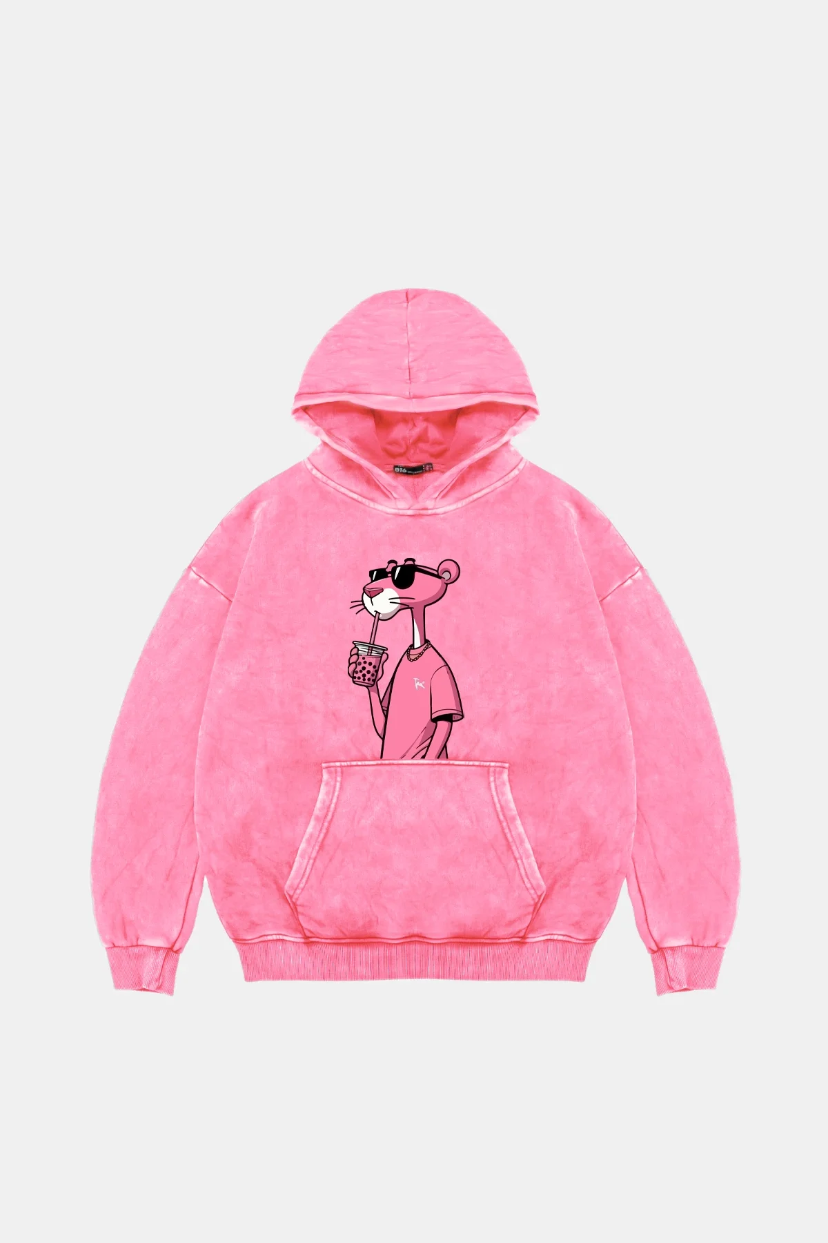 Pink Panther V2 Oversize Unisex Yıkamalı Pembe Hoodie