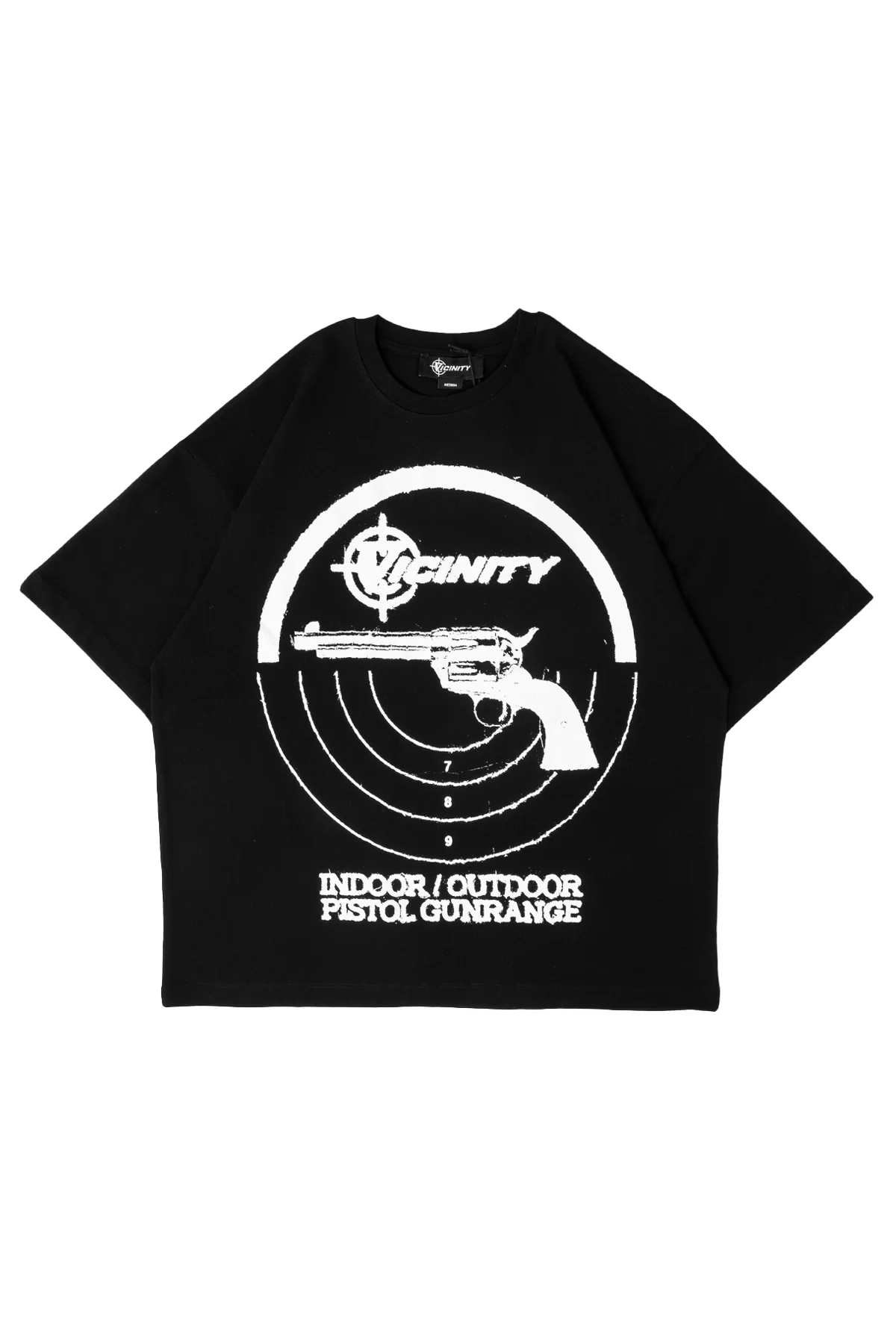Pistol Print Premium Baskılı Oversize Unisex Siyah Tshirt