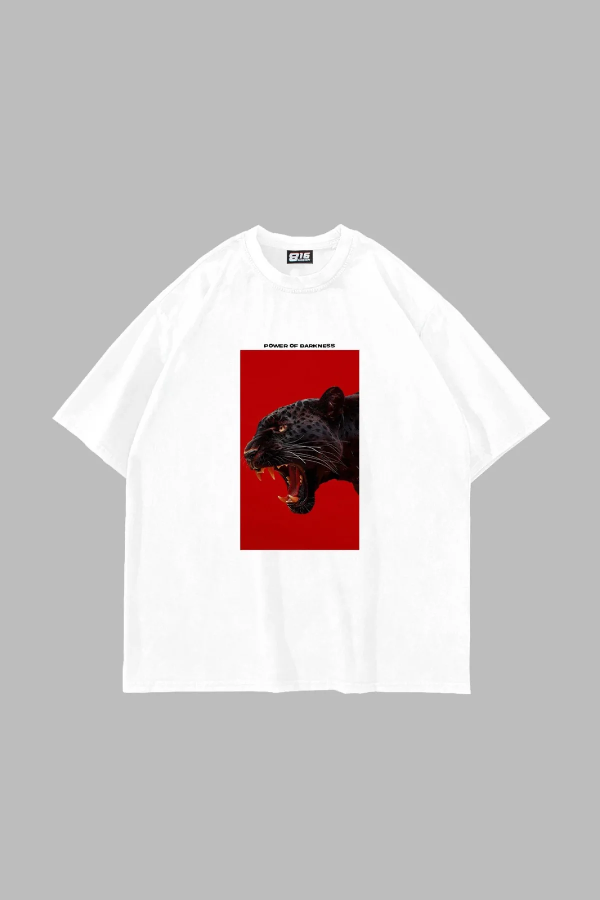 Power Of Darkness Baskılı Oversize Unisex Beyaz Tshirt