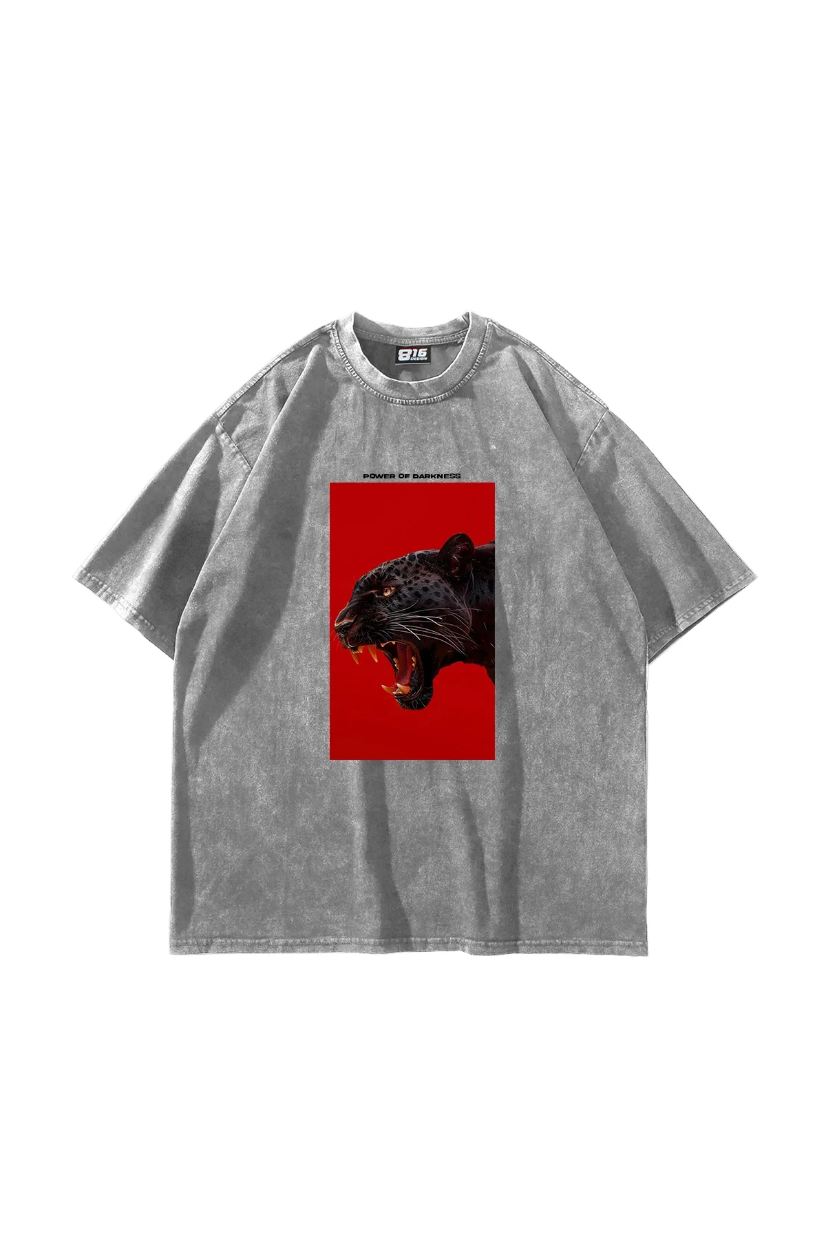 Power Of Darkness Baskılı Oversize Unisex Yıkamalı Beyaz Tshirt