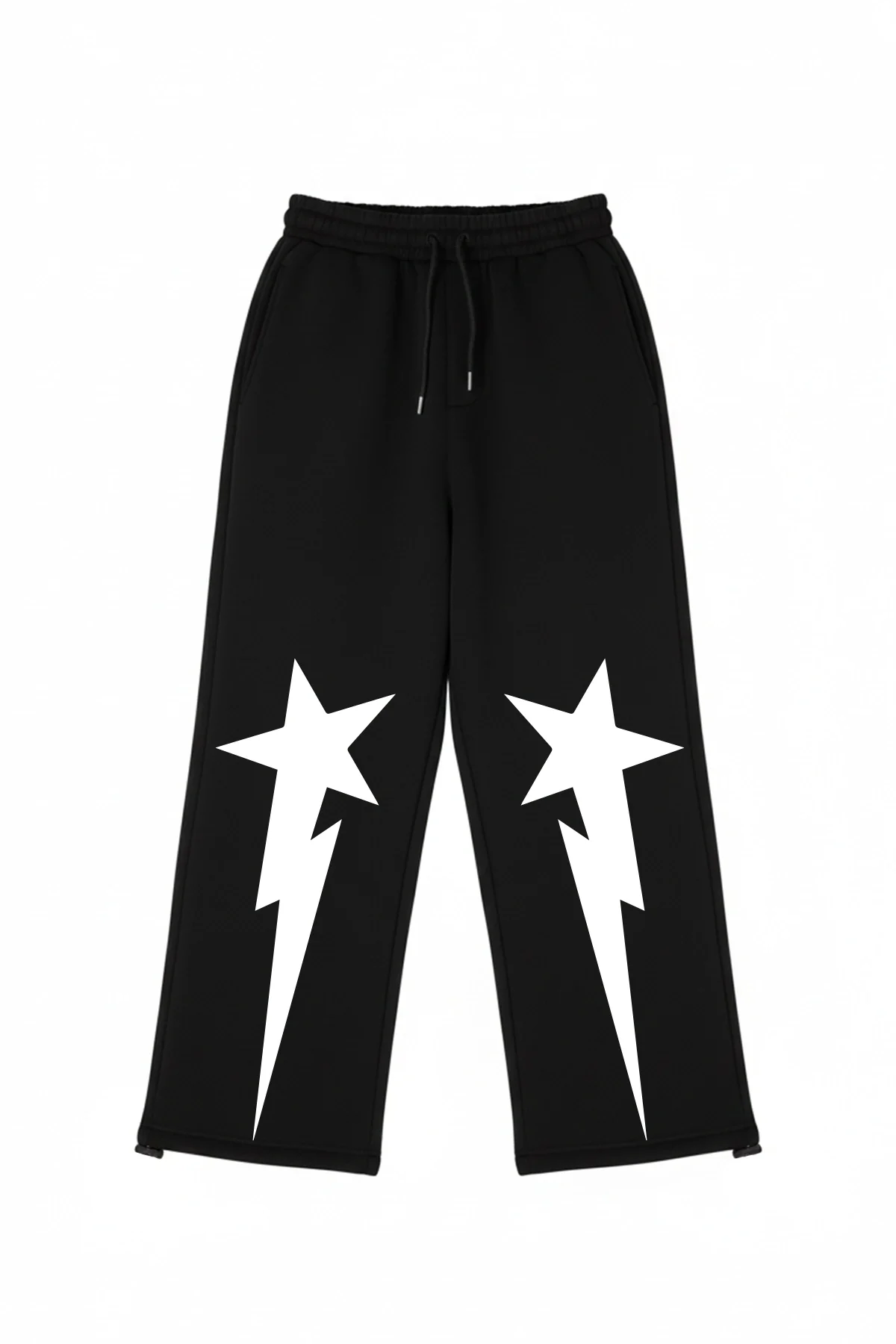 Premium Falling Star Wide Leg Erkek Siyah Eşofman Altı