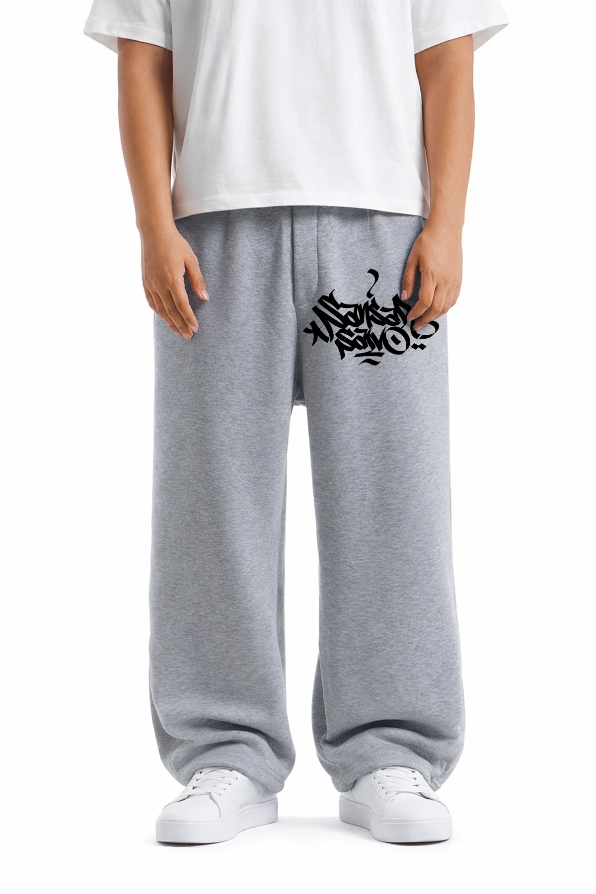 Premium Sansar Salvo Wide Leg Erkek Gri Eşofman Altı