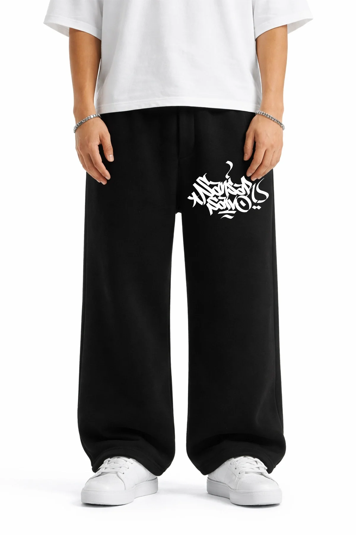 Premium Sansar Salvo Wide Leg Erkek Siyah Eşofman Altı