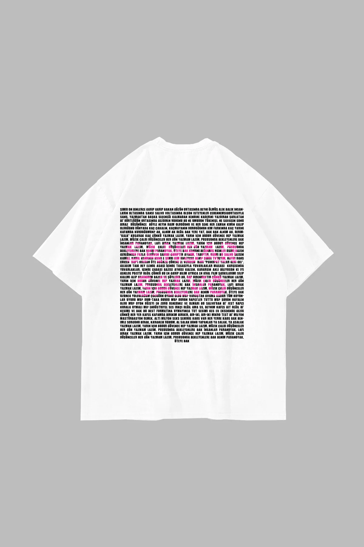 Sansar Salvo Baskılı Oversize Unisex Beyaz Tshirt