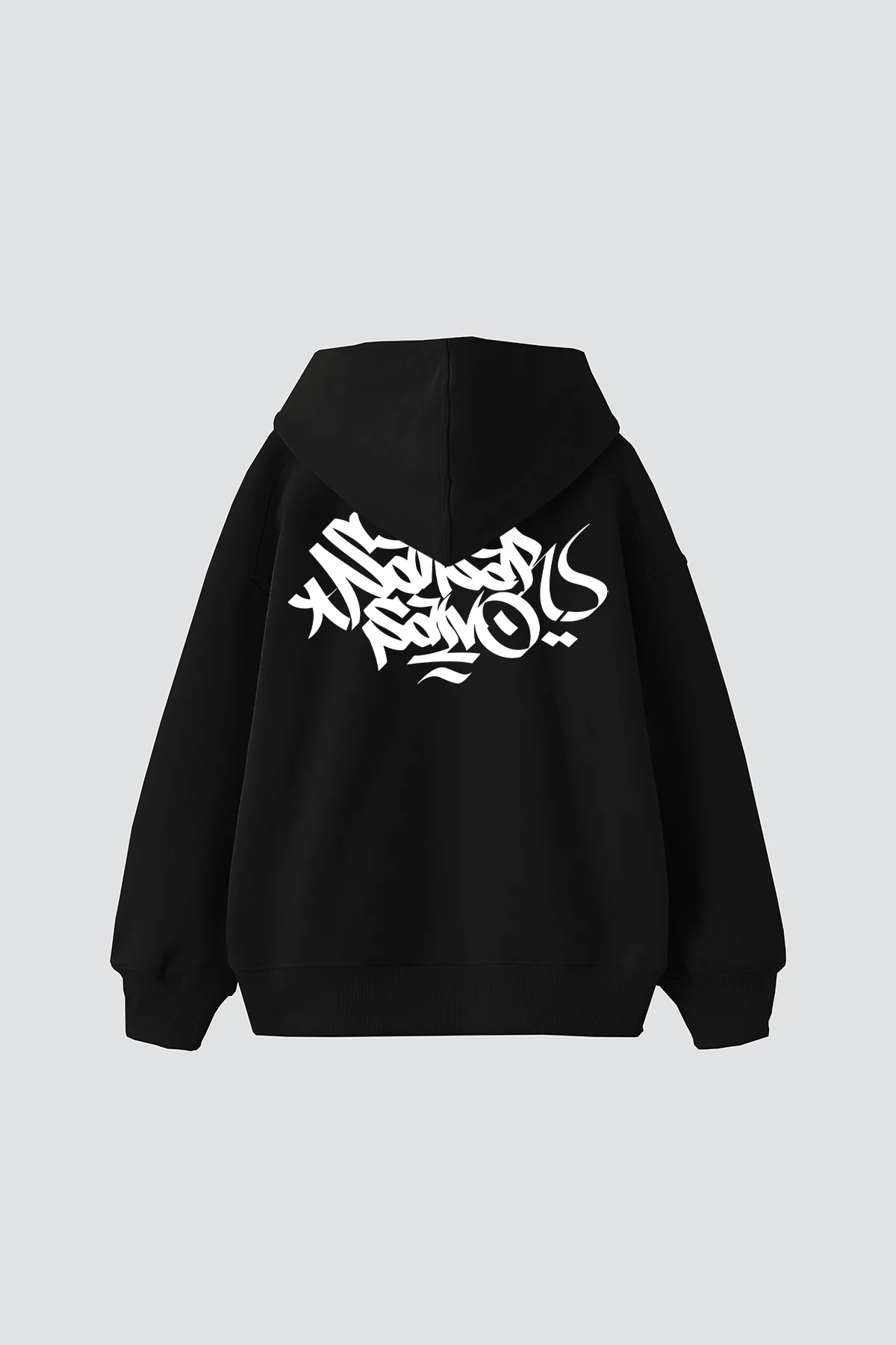 Sansar Salvo Baskılı Oversize Unisex Siyah Hoodie