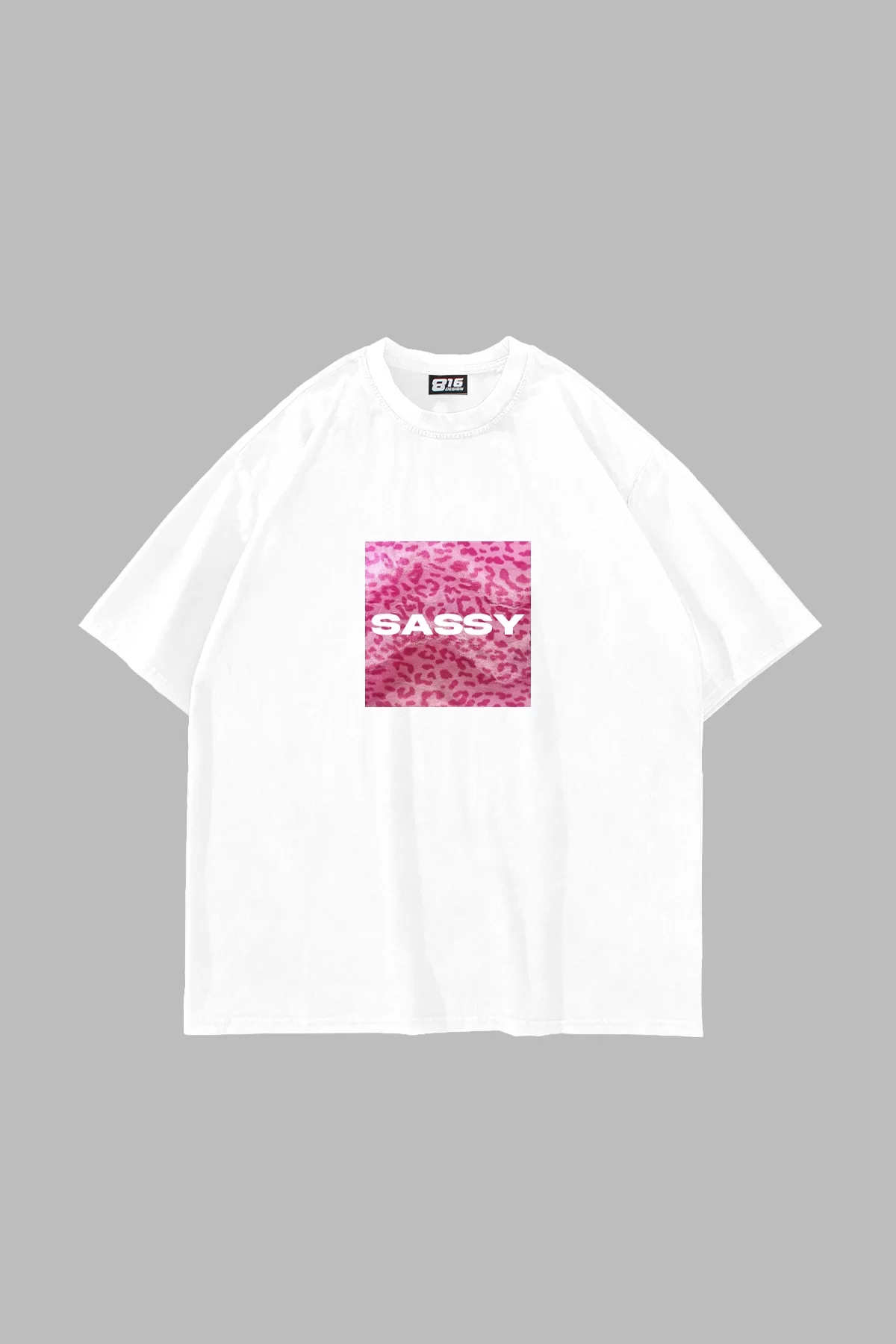 SASSY Baskılı Oversize Unisex Beyaz Tshirt