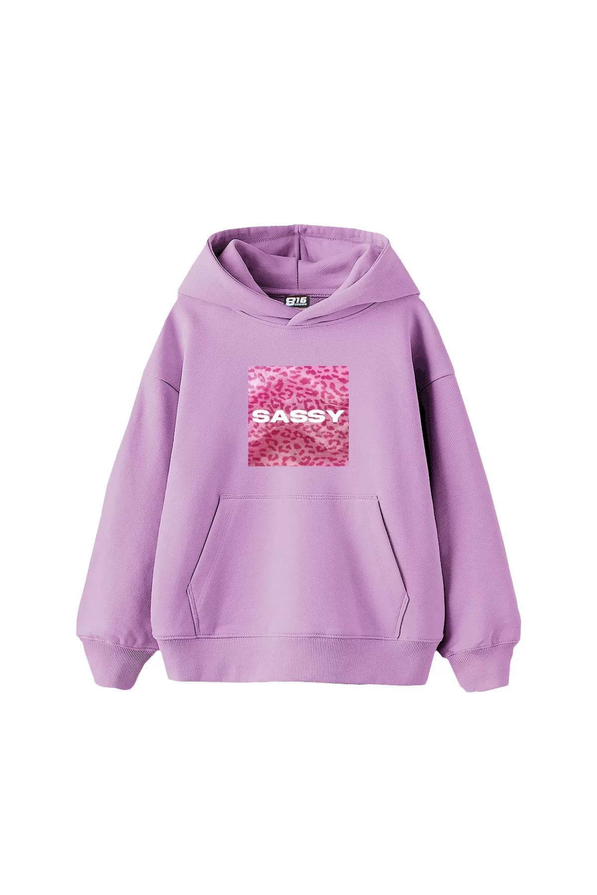Sassy Baskılı Oversize Unisex Mor Hoodie