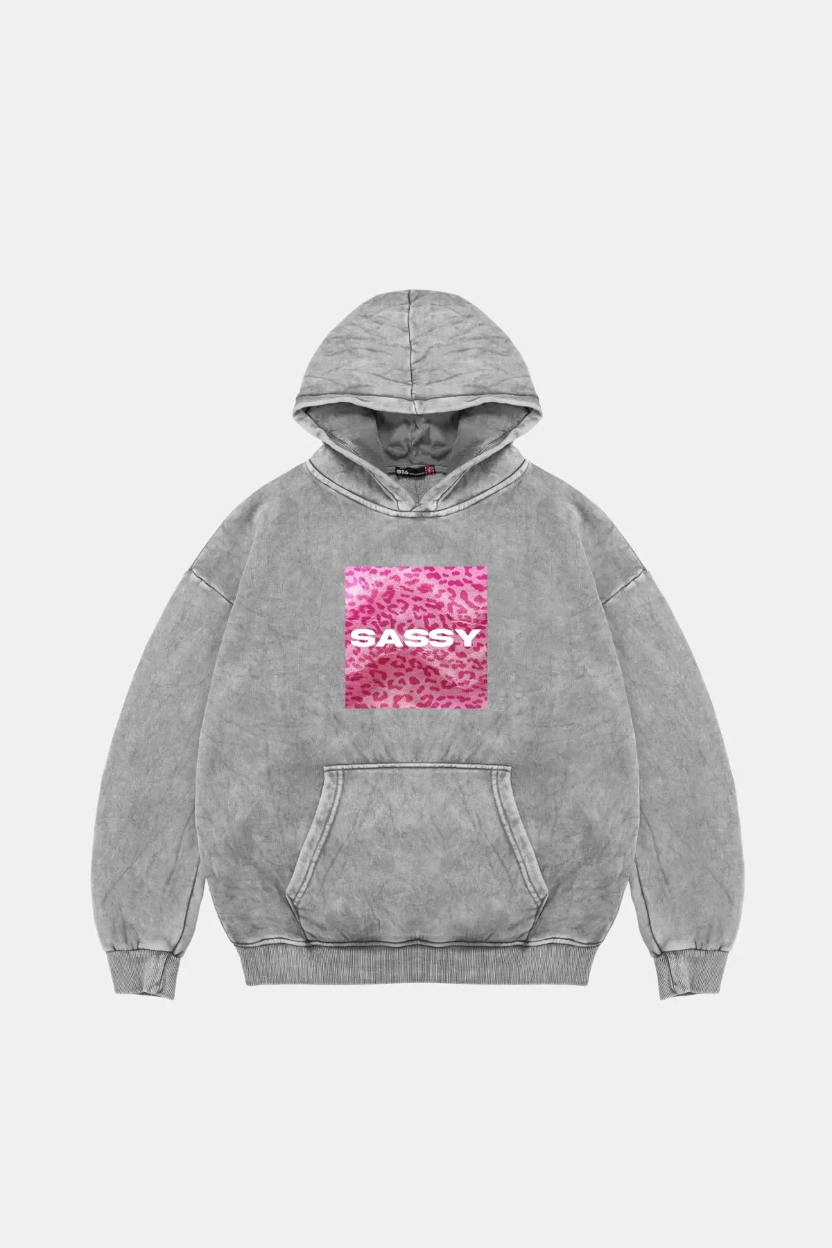Sassy Oversize Unisex Yıkamalı Beyaz Hoodie