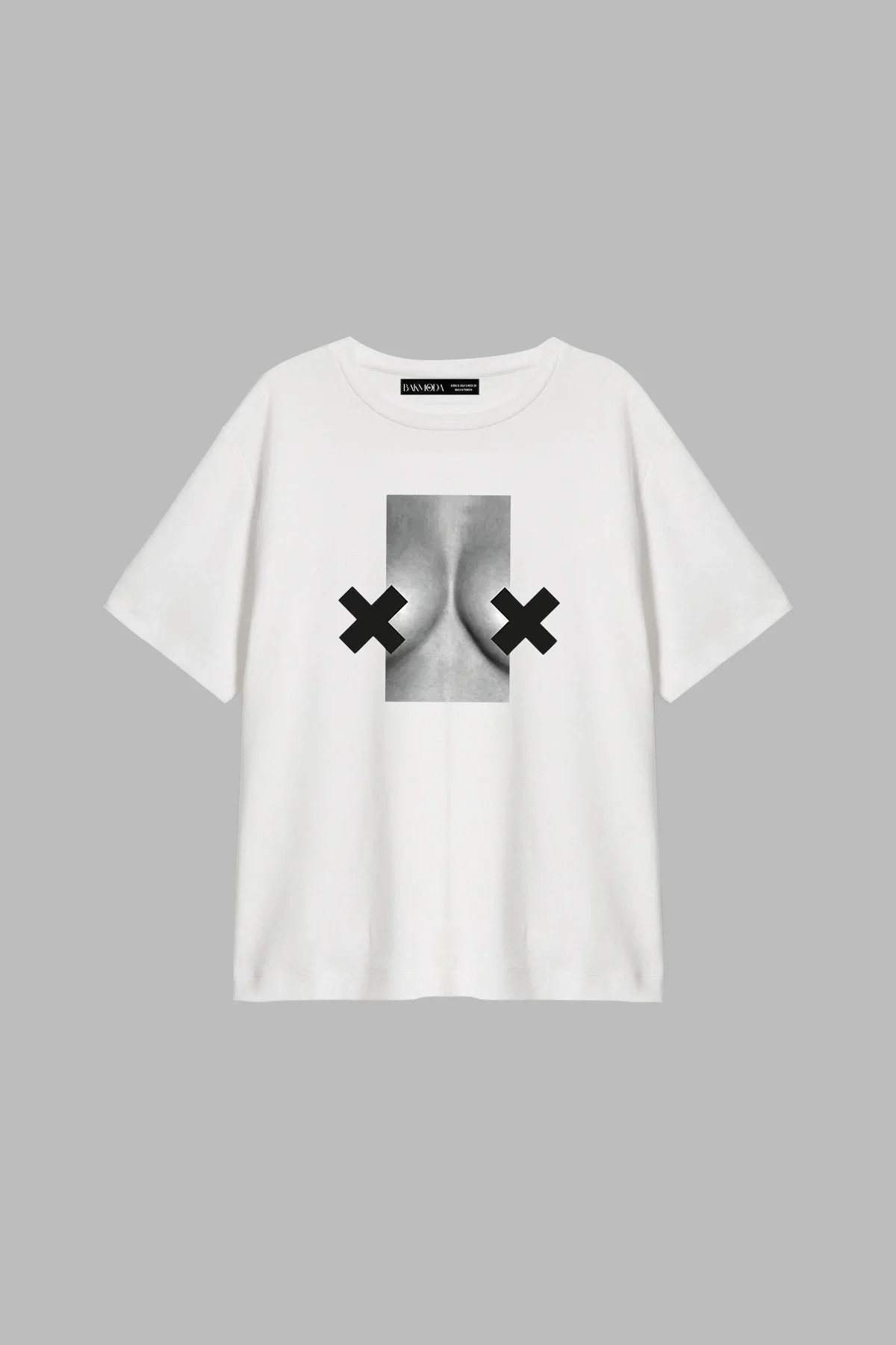 Send Nudes Baskılı Relaxed Fit Beyaz Kadın Tshirt