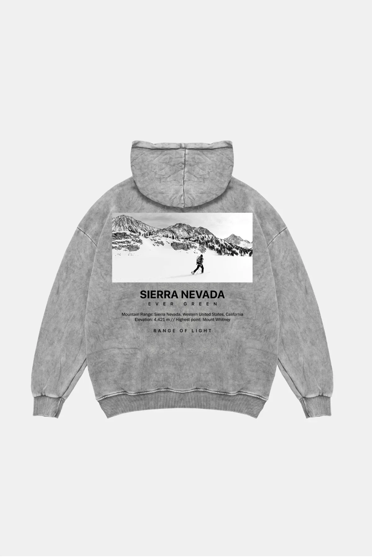 Sierra Nevada Oversize Unisex Yıkamalı Beyaz Hoodie