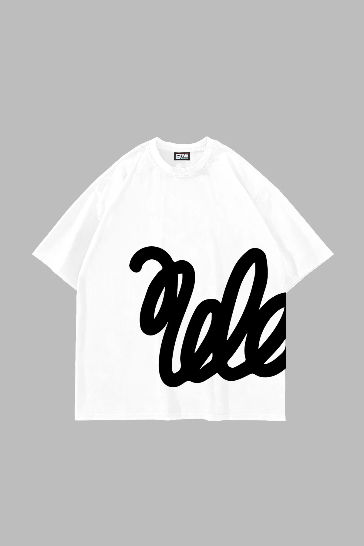 Sof Flow Baskılı Oversize Unisex Beyaz Tshirt