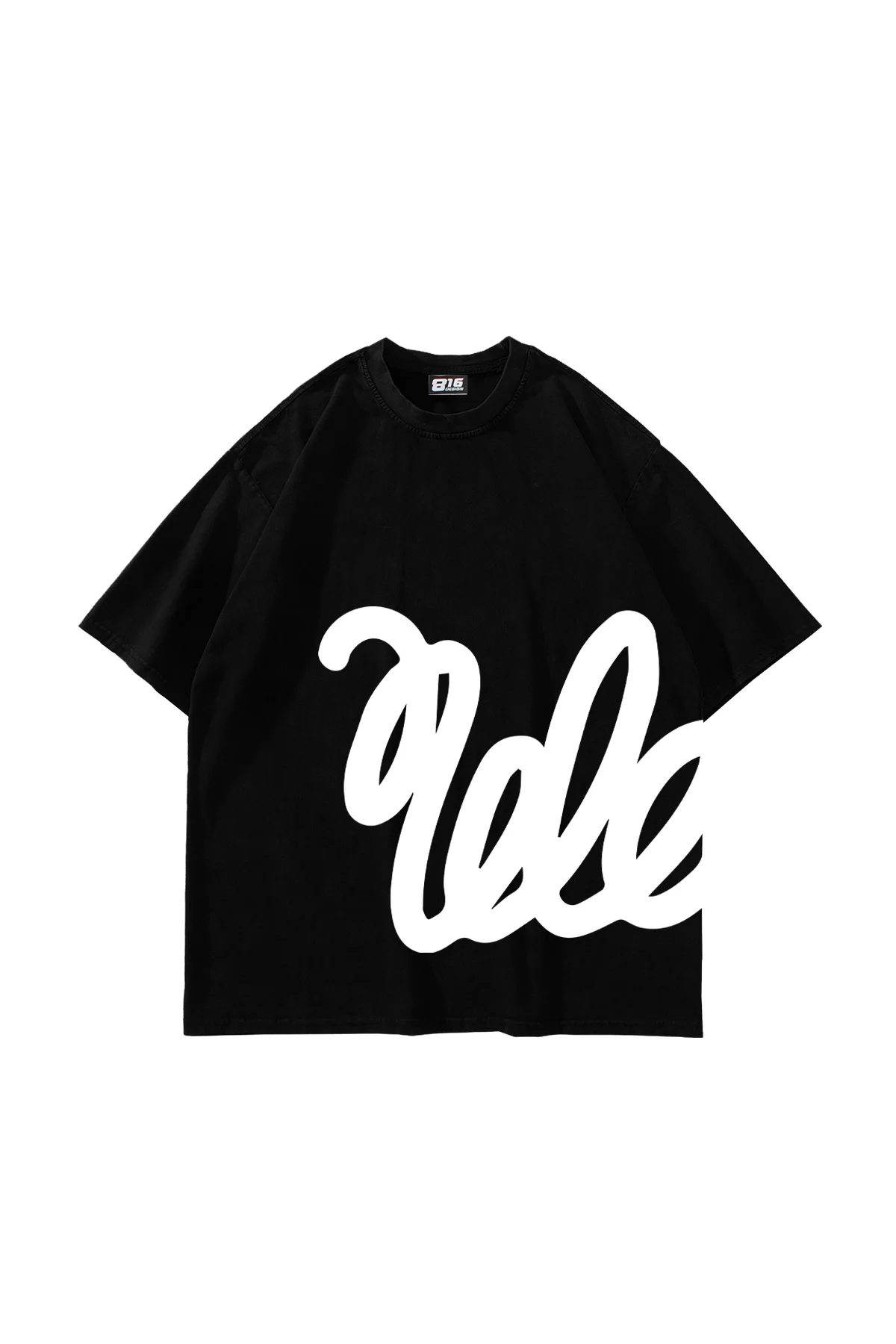 Sof Flow Baskılı Oversize Unisex Siyah Tshirt