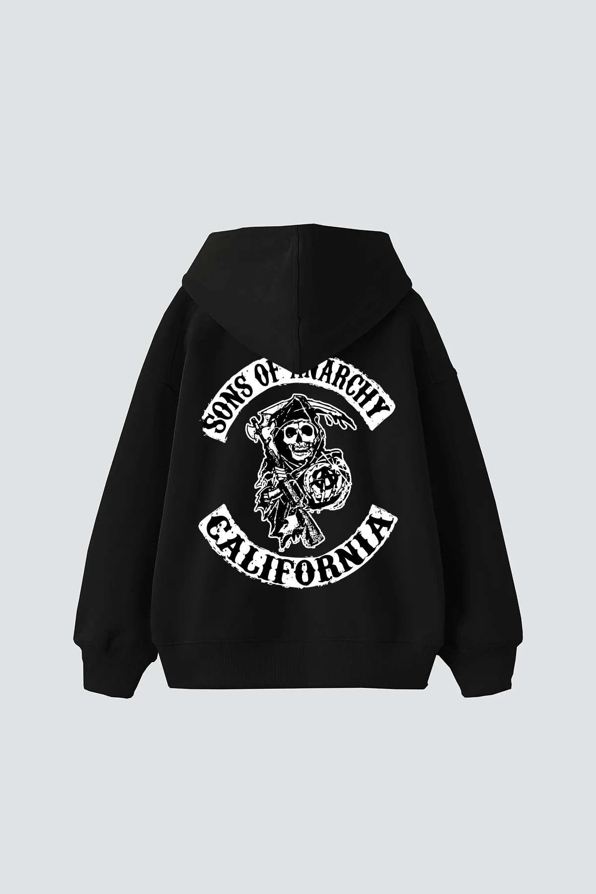 Sons Of Anarchy Baskılı Oversize Unisex Siyah Hoodie