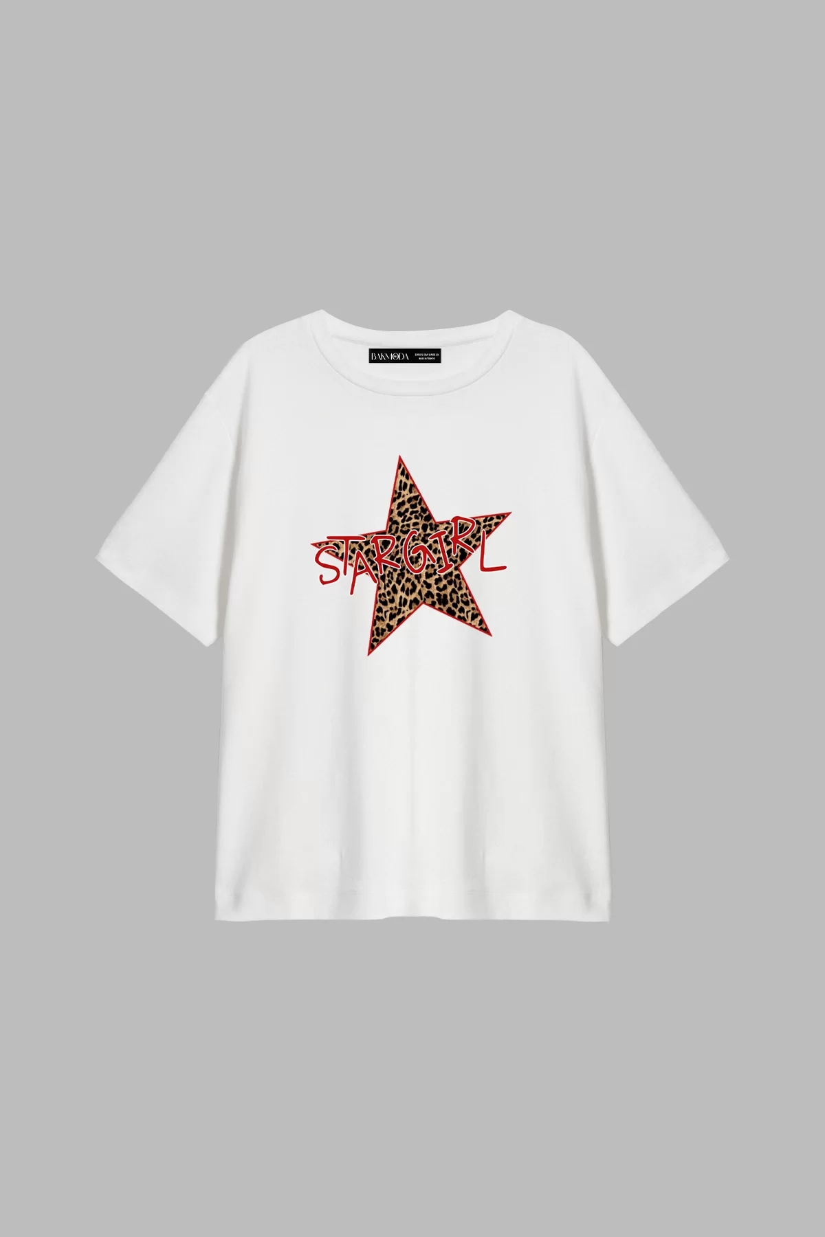 Starz Girl Baskılı Relaxed Fit Beyaz Kadın Tshirt