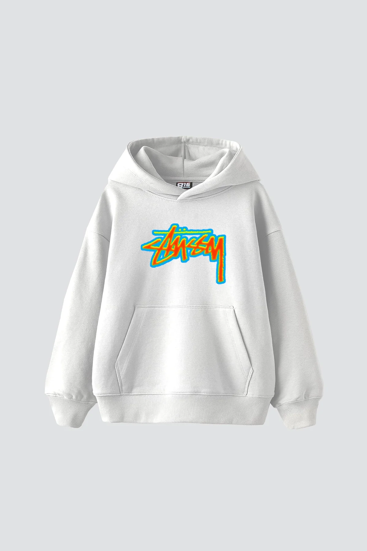 Sts Thermal Baskılı Oversize Unisex Beyaz Hoodie