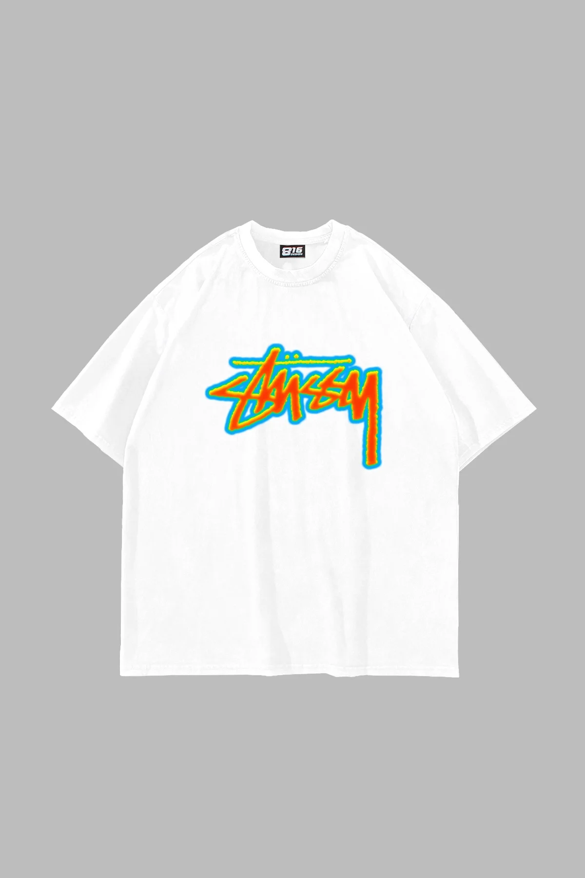 Sts Thermal Baskılı Oversize Unisex Beyaz Tshirt