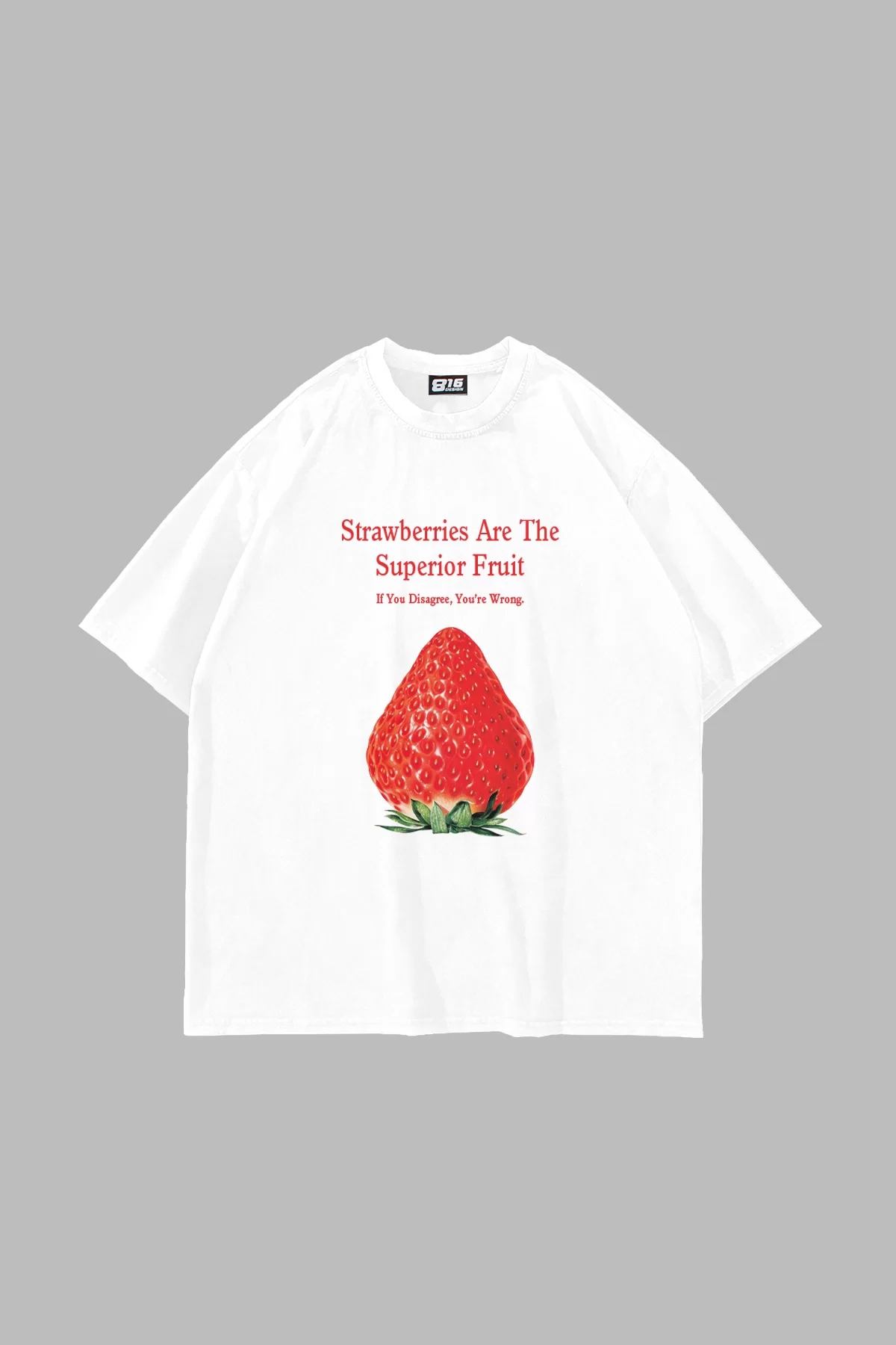 Superior Fruit Baskılı Oversize Unisex Beyaz Tshirt