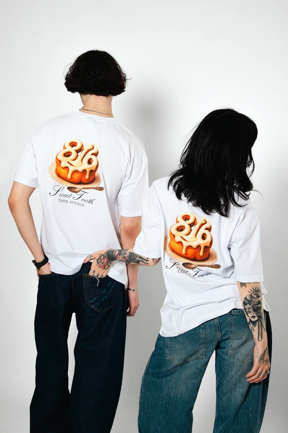 Sweet Tooth Baskılı Oversize Unisex Beyaz Tshirt